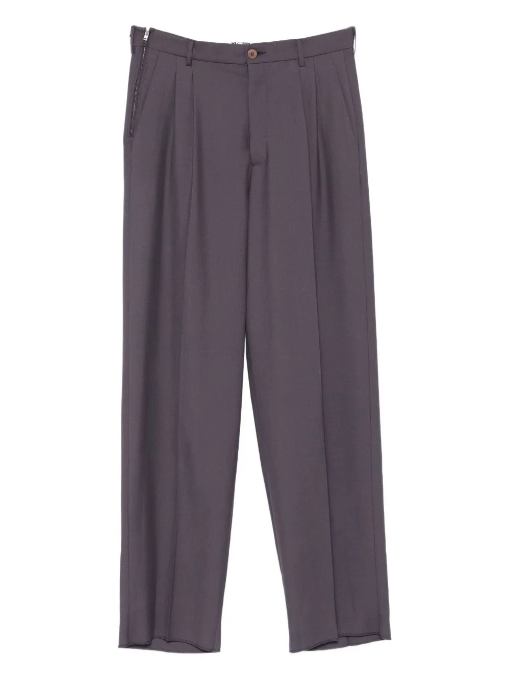 pleated zip-detail trousers - 1