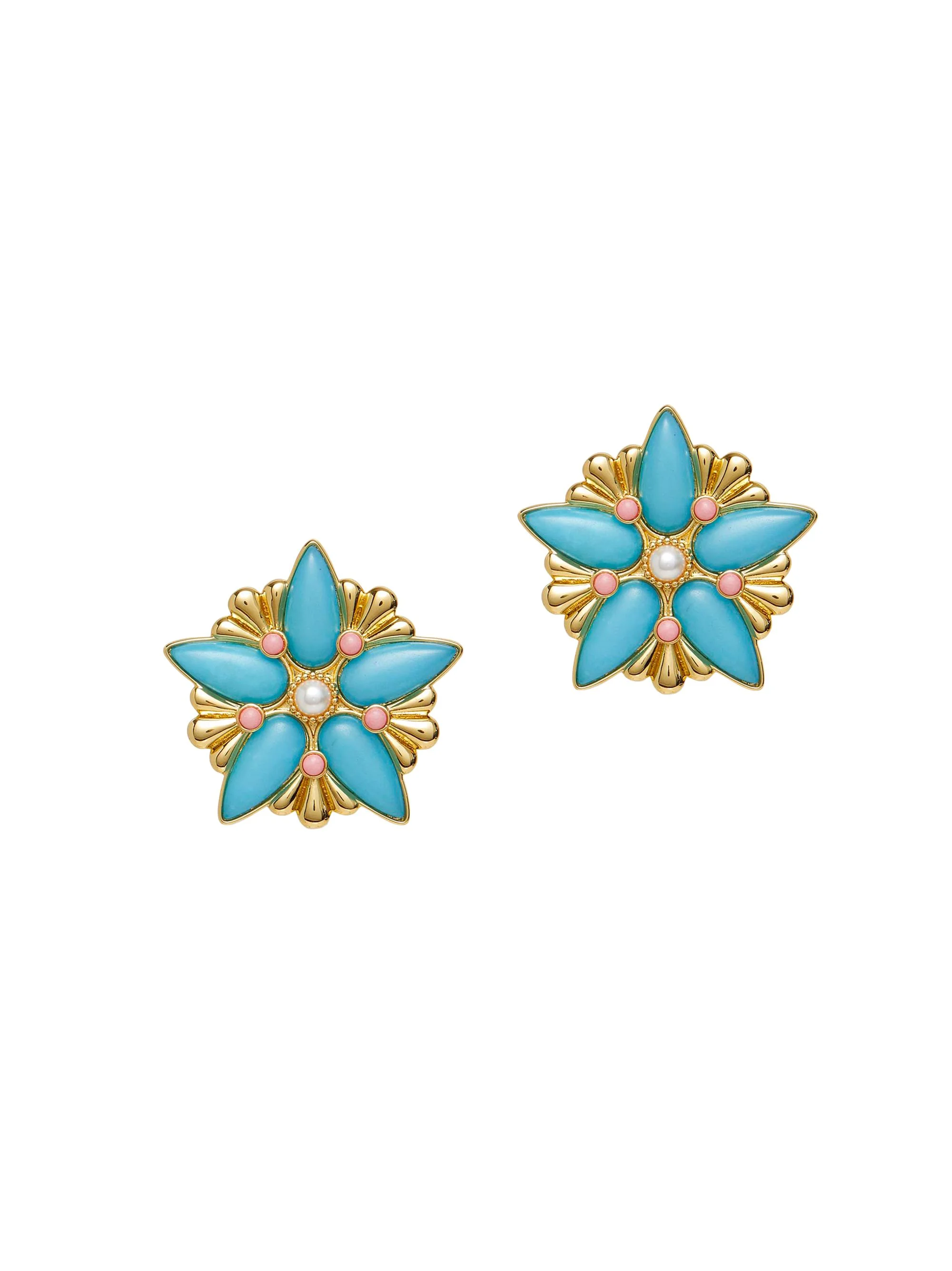 Women's Astra 14K-Gold-Plated, Turquoise & Imitation Pearl Drop Earrings - Azure - 1