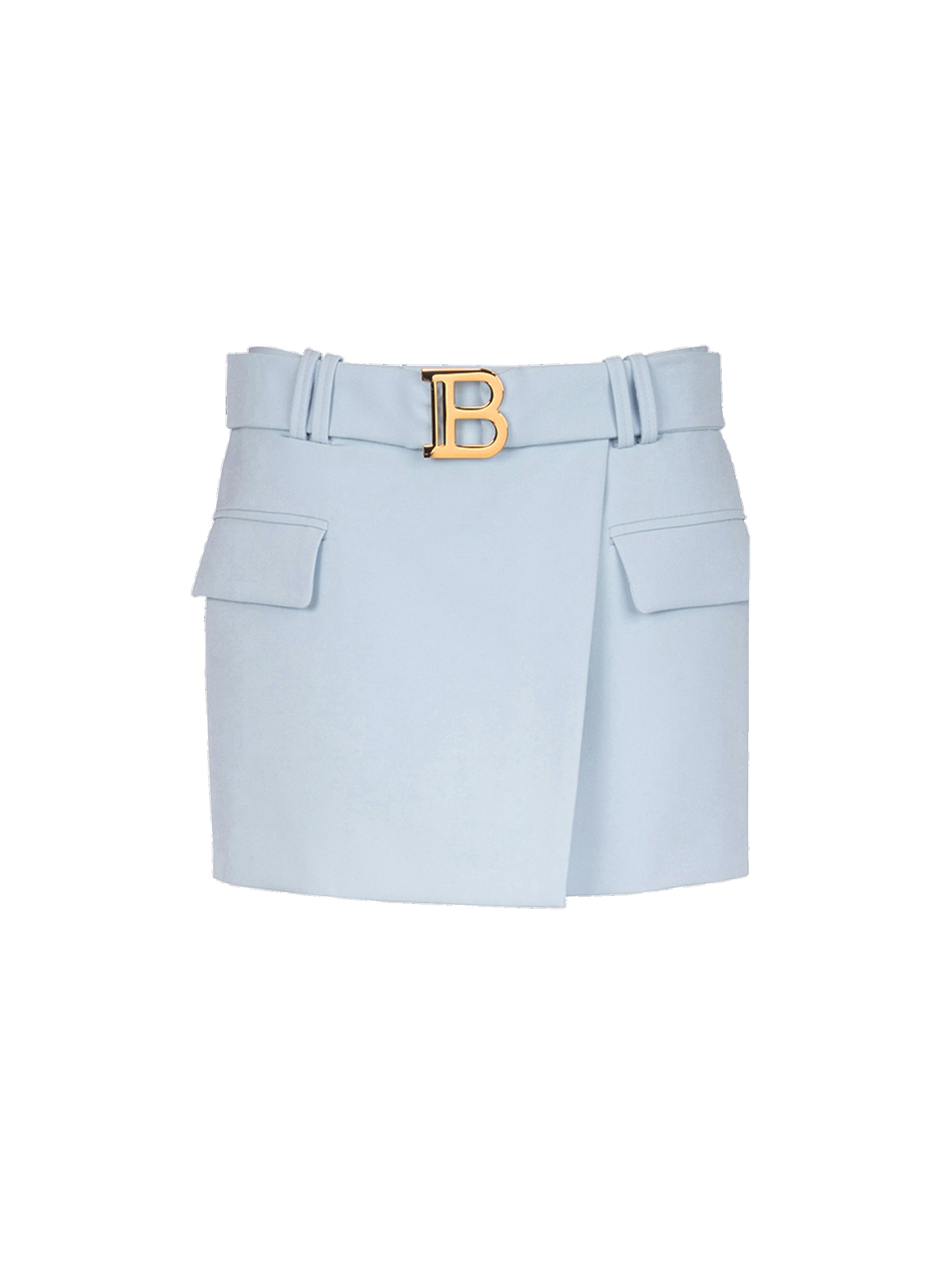 Short wool low-rise skirt - 1