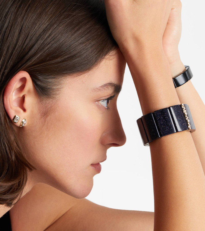 SYDNEY EVAN Blue goldstone and 14kt gold bracelet with diamonds outlook