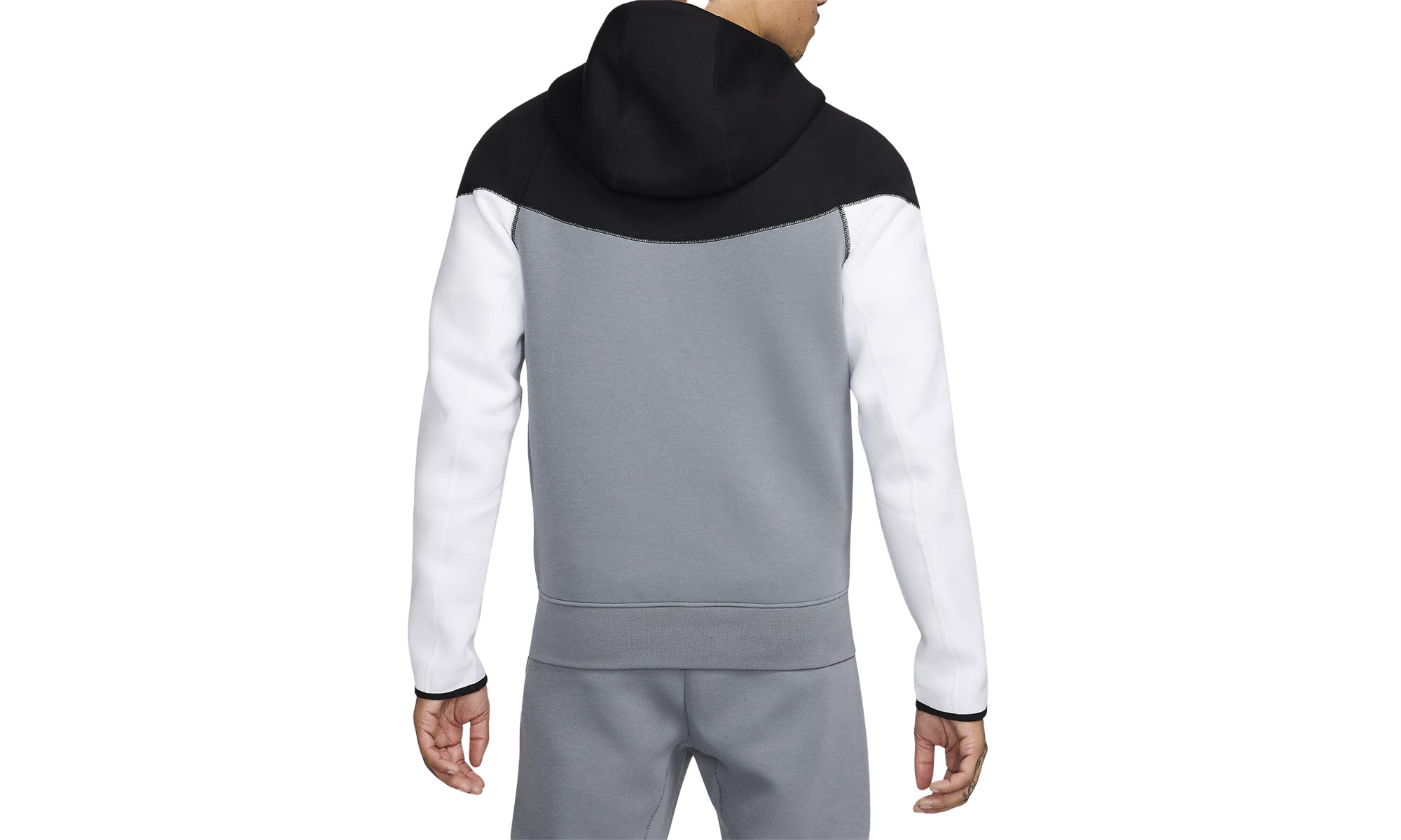 Sportswear Tech Fleece Windrunner Full-zip Hoodie "Black/Cool Grey/White/Metallic Gold" - 2