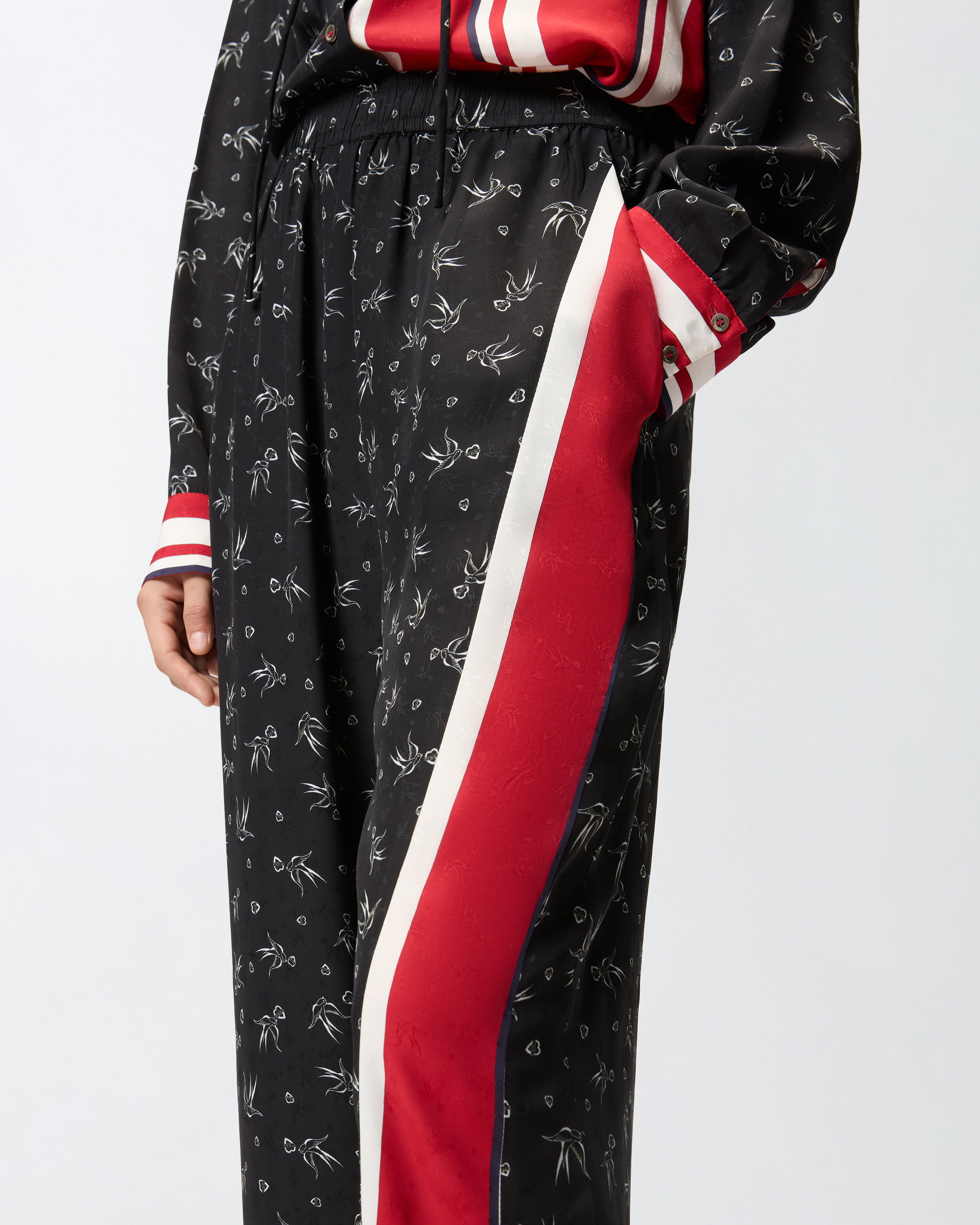 WIDE-LEG PRINTED VISCOSE JACQUARD TROUSERS - 5