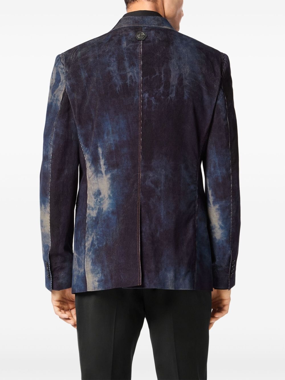 bleached-effect velvet blazer - 4