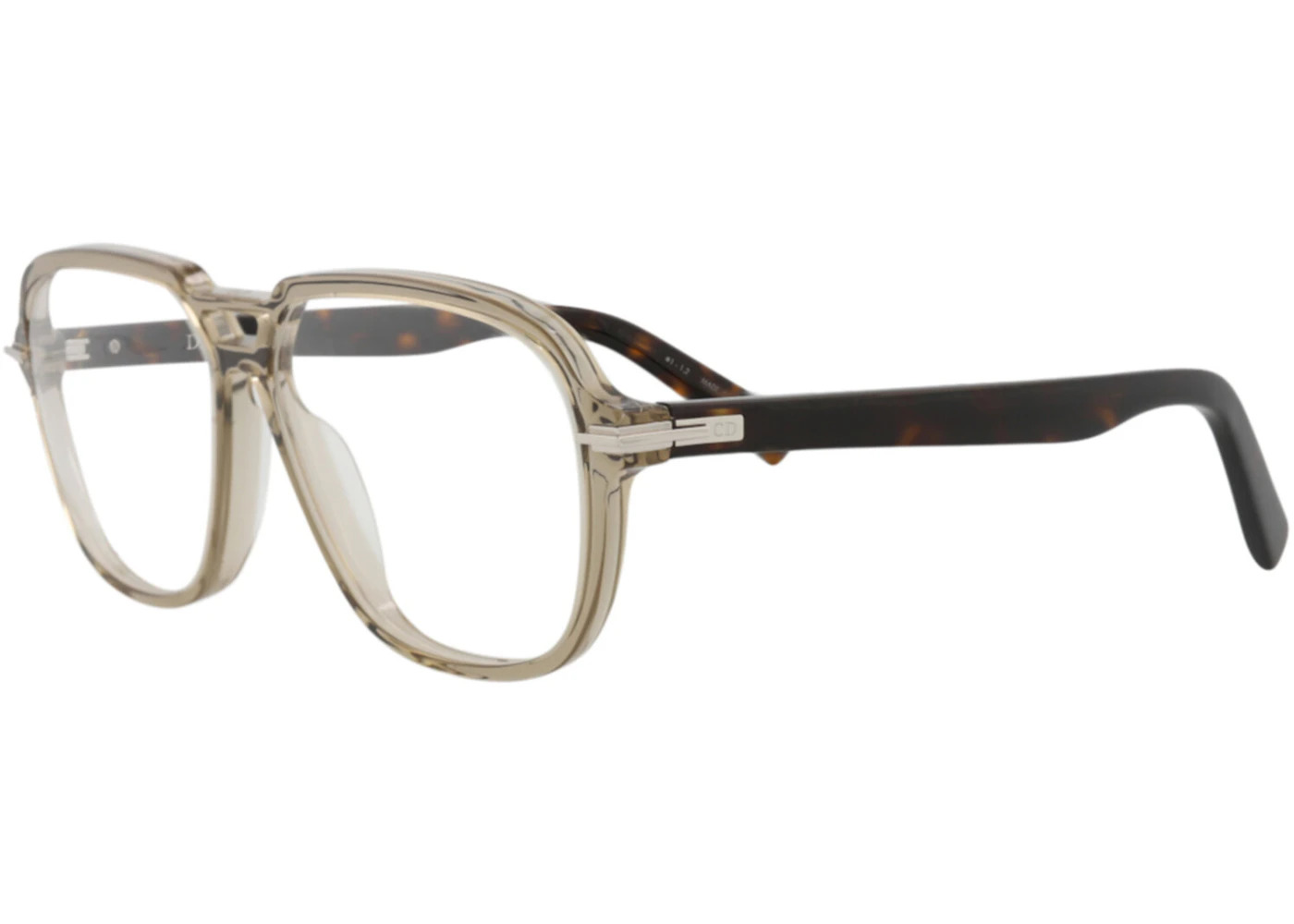 Dior Aviator-Frame Acetate Optical Frames Beige Black Transparent (DM50007I-57-059) - 2