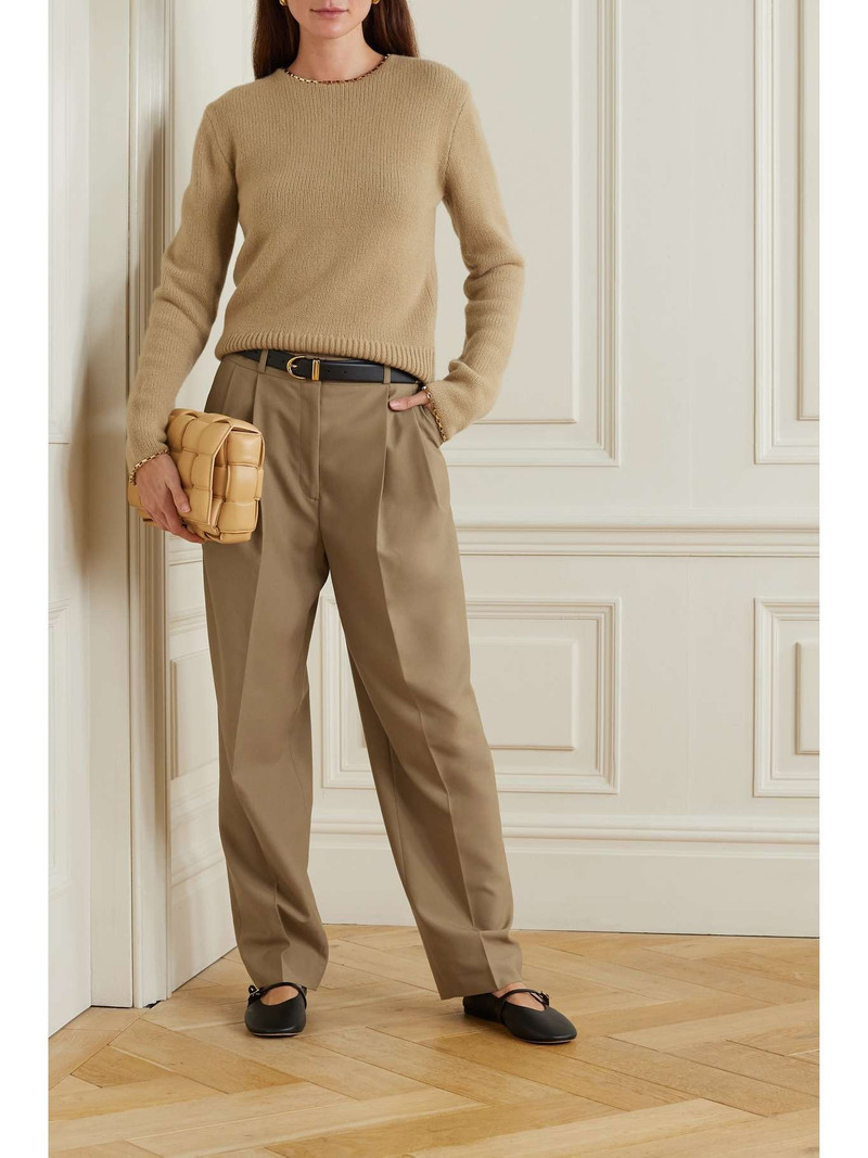 Totême Pleated recycled grain de poudre wide-leg pants outlook