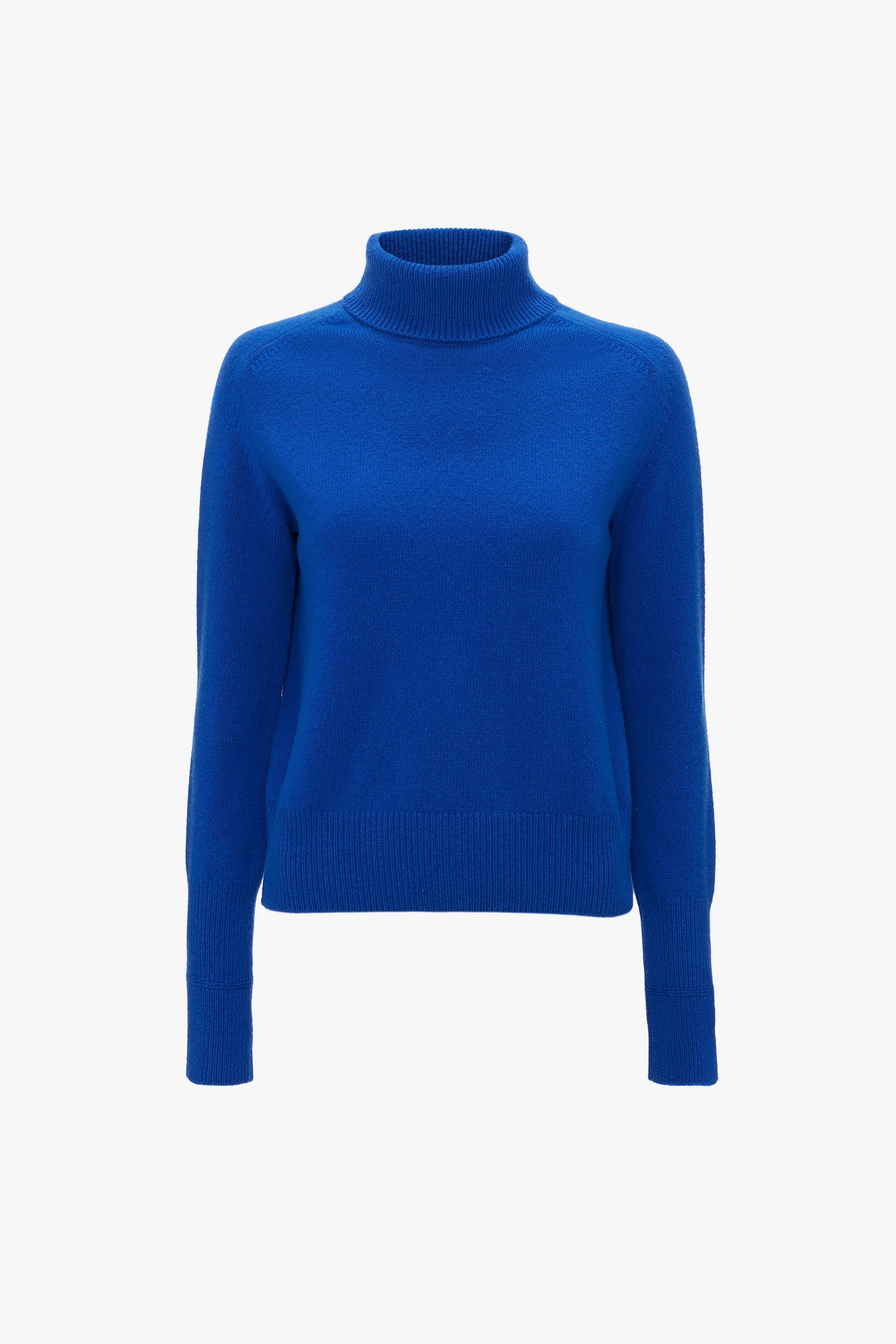 Polo Neck Jumper In Sapphire Blue - 1