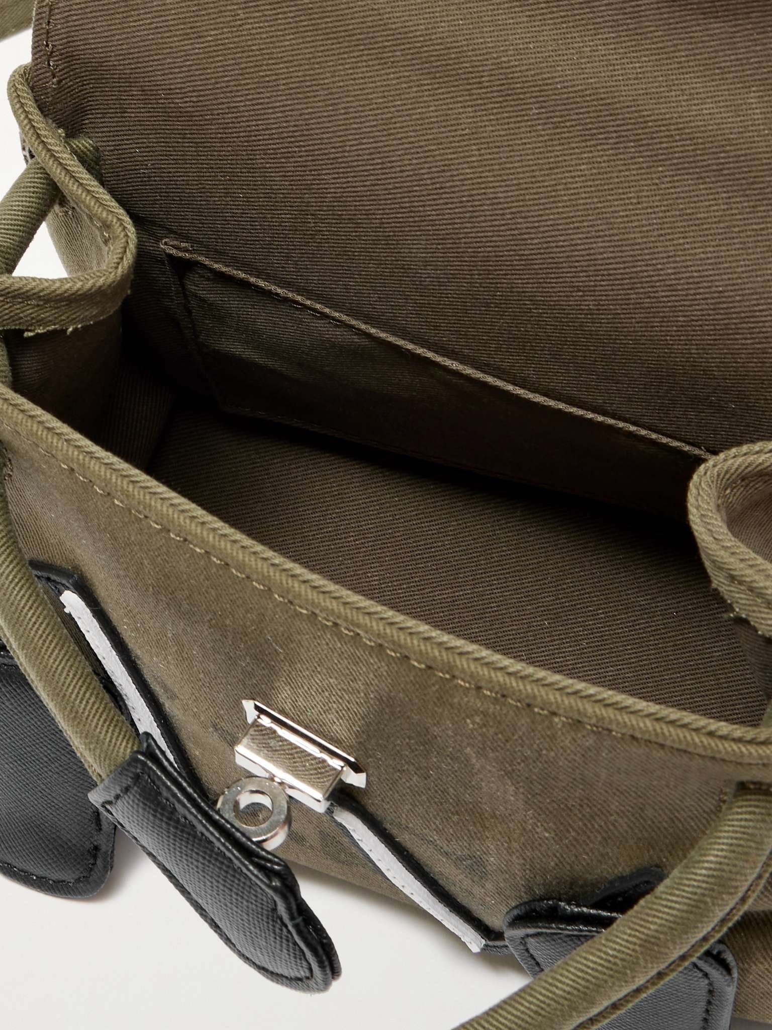 + Dr. Woo Monster Cross-Grain Leather-Trimmed Cotton-Drill Messenger Bag - 3