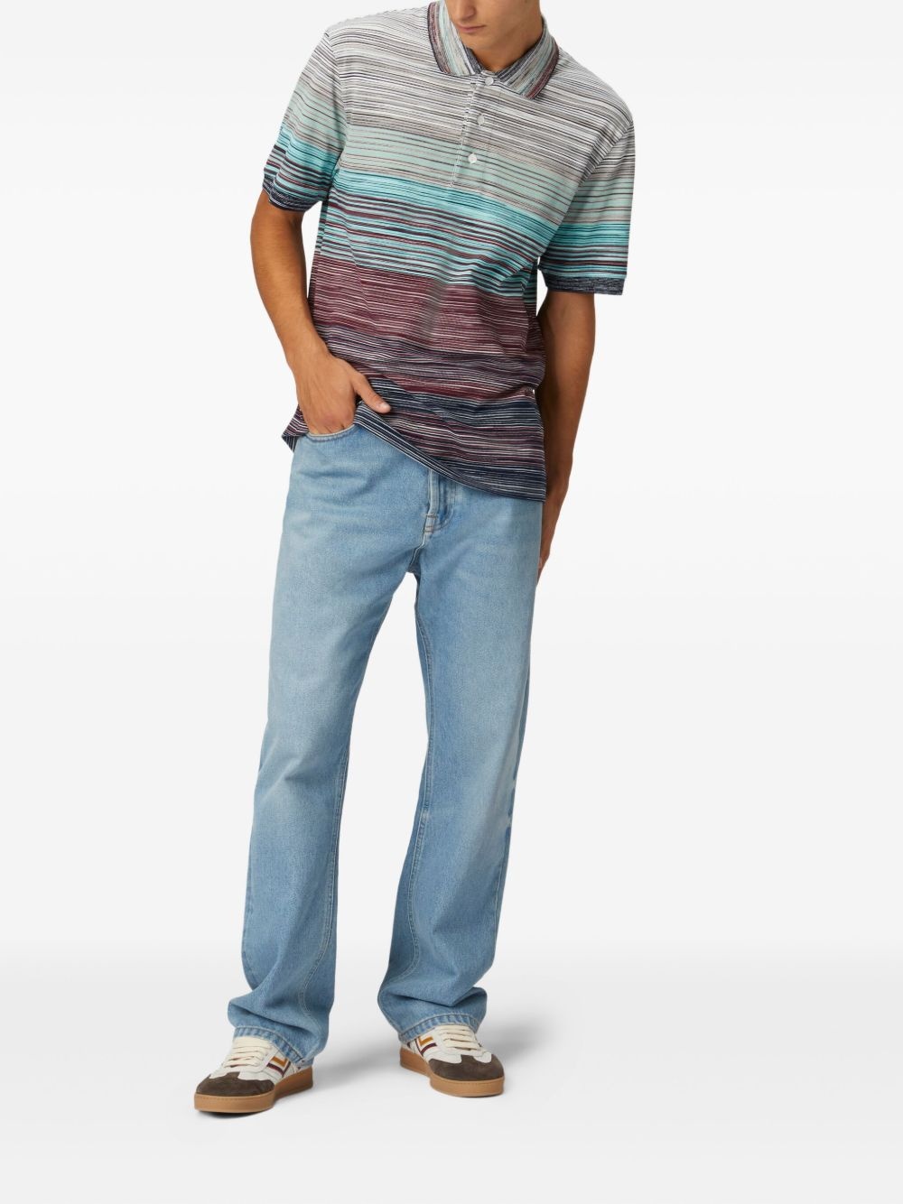 striped cotton polo shirt - 2