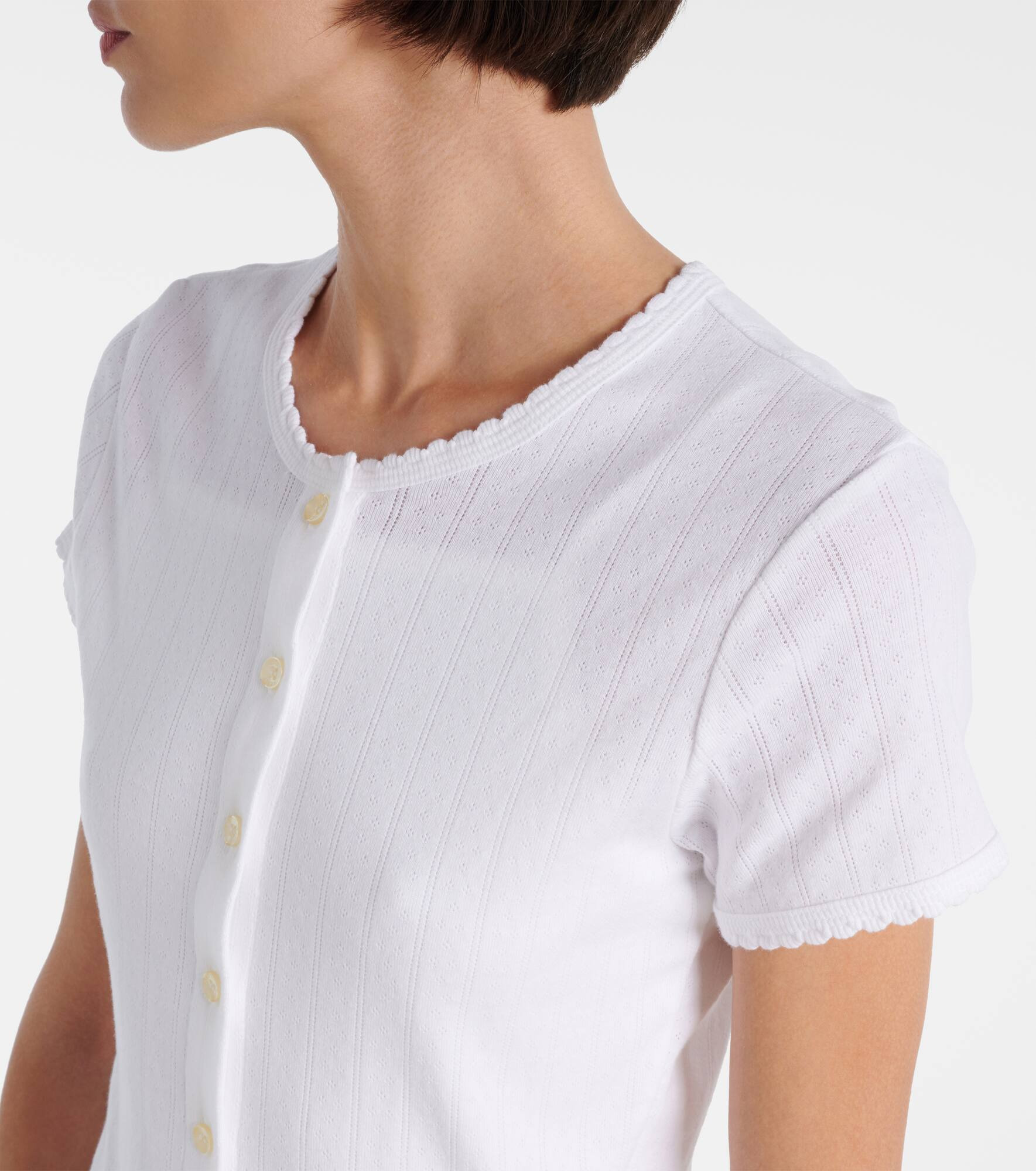 Pointelle cotton cardigan - 4