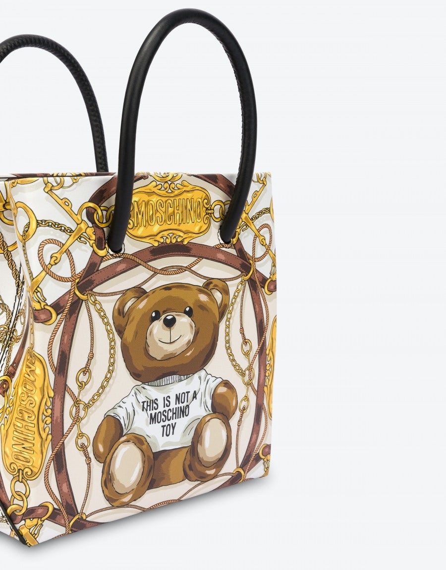 MILITARY TEDDY SCARF CALFSKIN MINI SHOPPER - 4