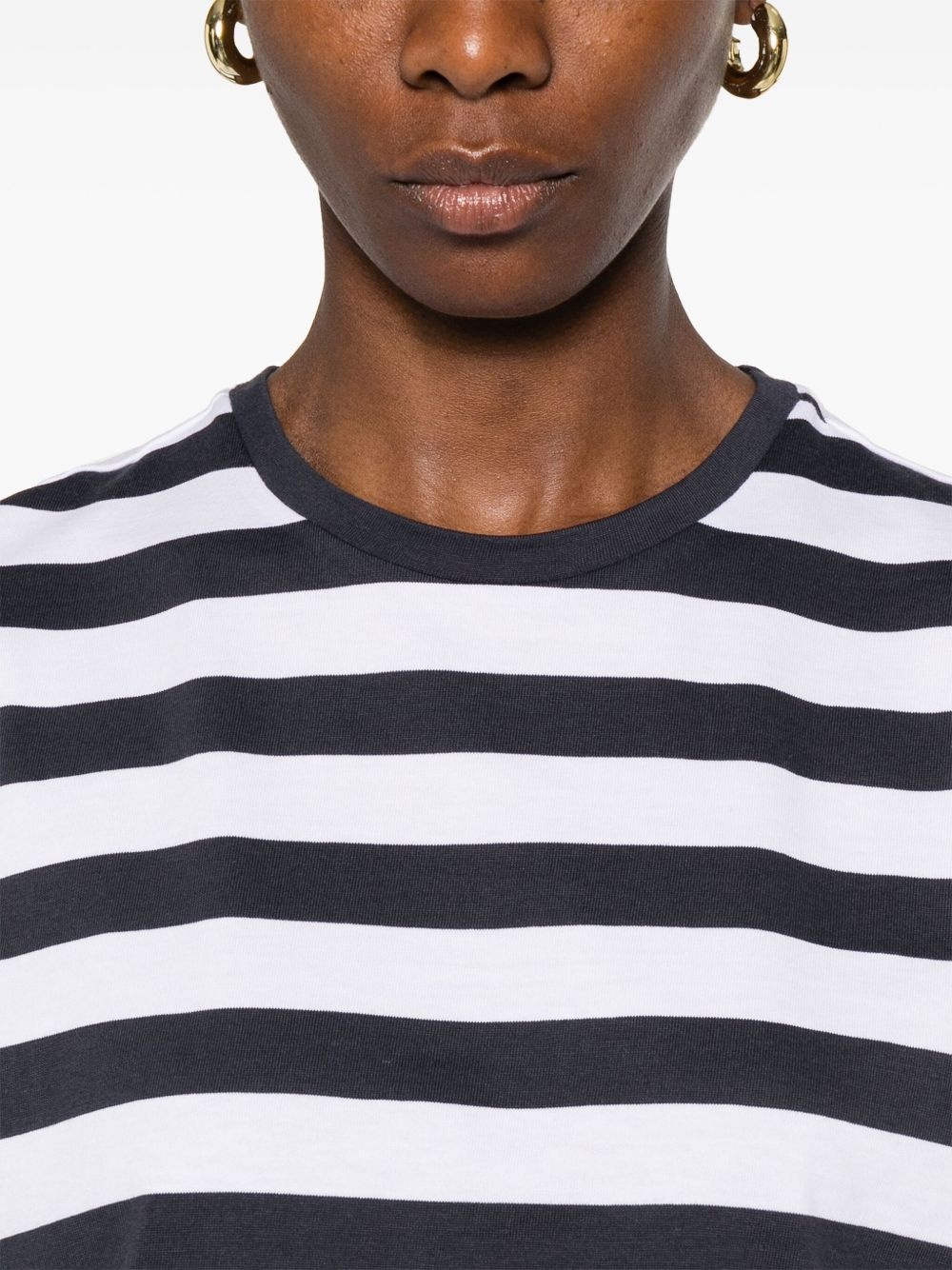 wide stripe T-shirt - 5