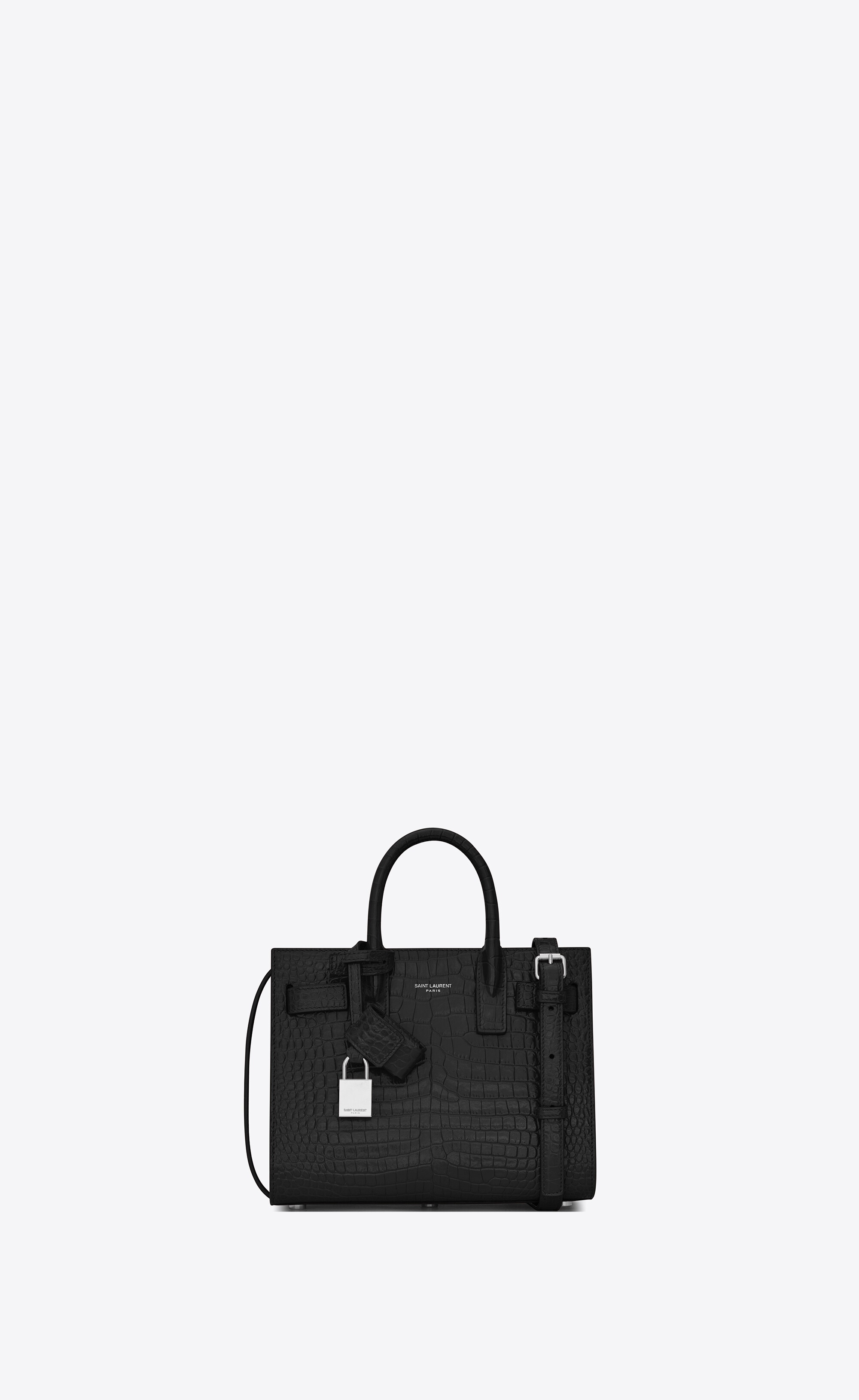 classic sac de jour nano in embossed crocodile shiny leather - 1