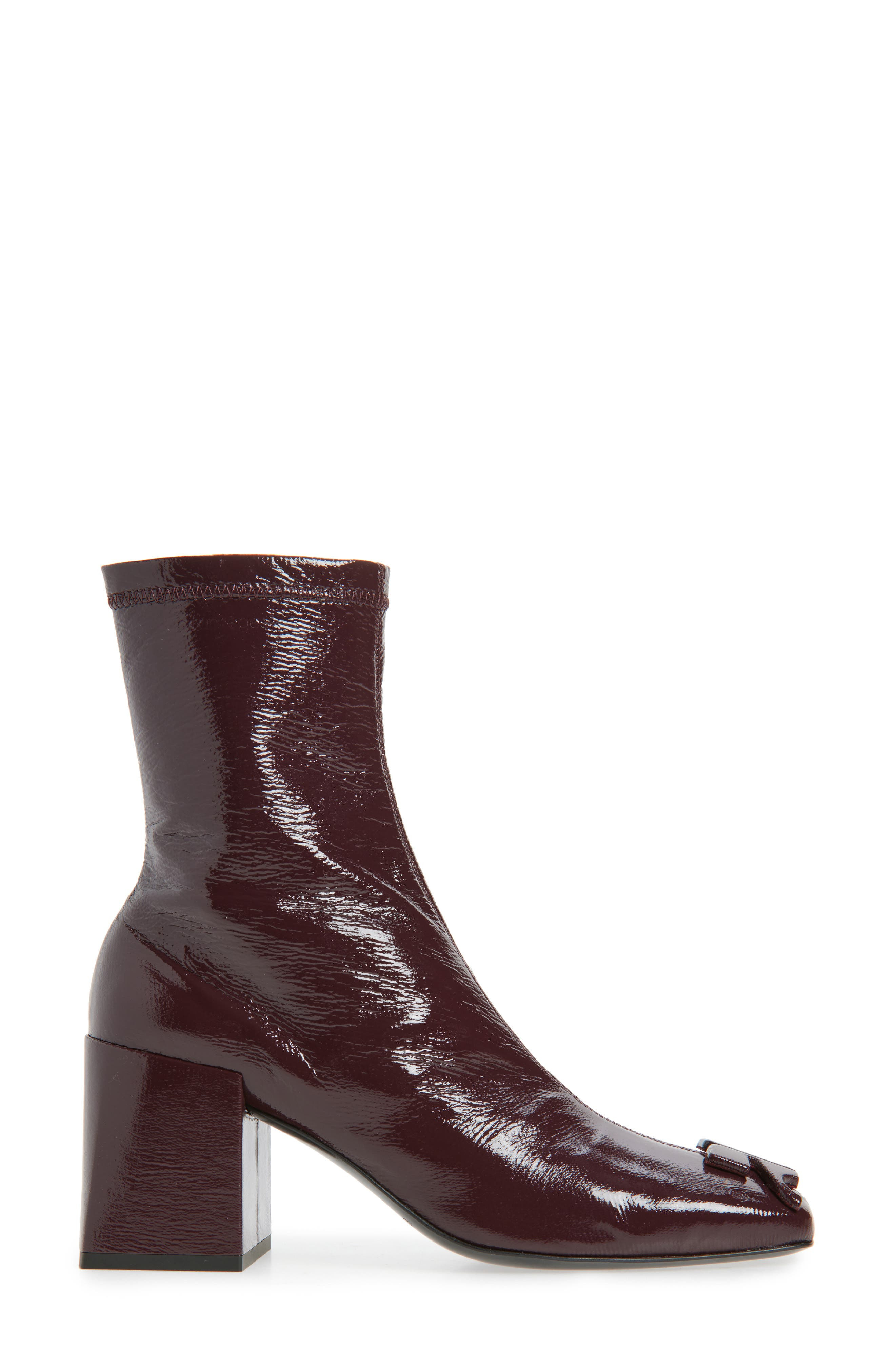 Courrèges Re-Edition Vinyl Ankle Boot in Burgundy at Nordstrom - 3