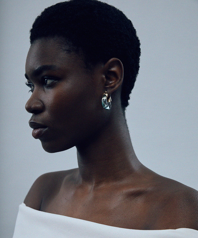 LIZZIE FORTUNATO Gold-Plated Mini Organic Hoop Earrings outlook