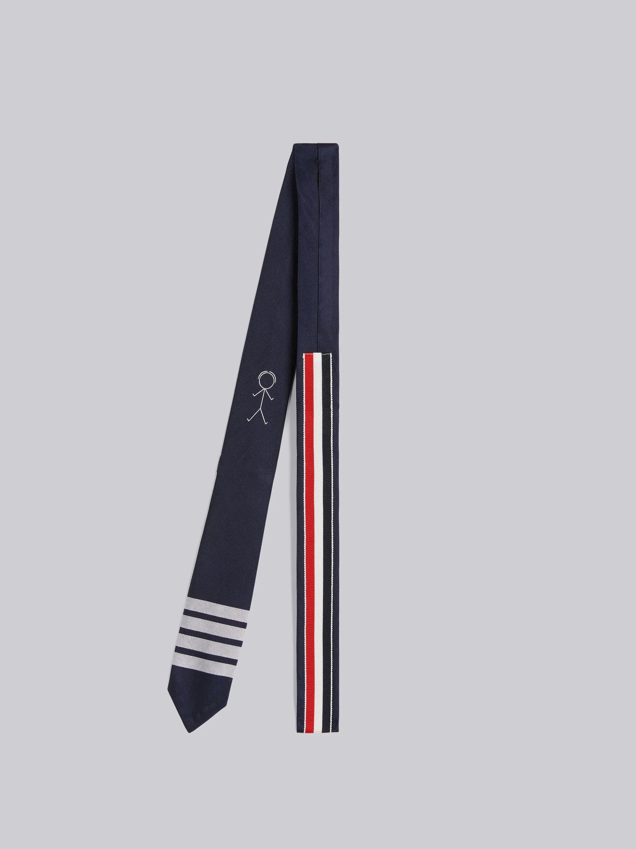Navy Silk Jacquard Mr.thom Icon 4-Bar Tie - 3
