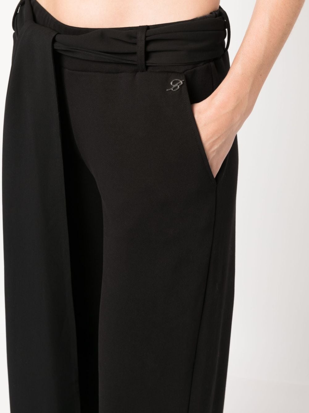 tied-waist straight-leg trousers - 5