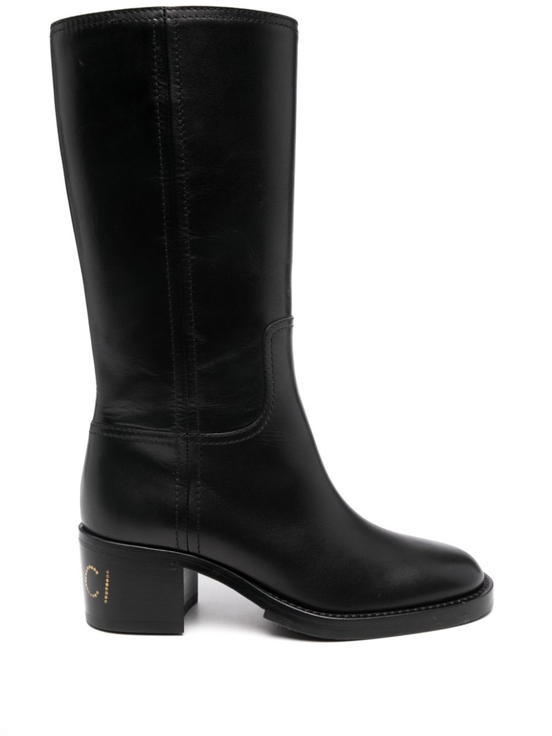 45mm logo-studded leather boots 1