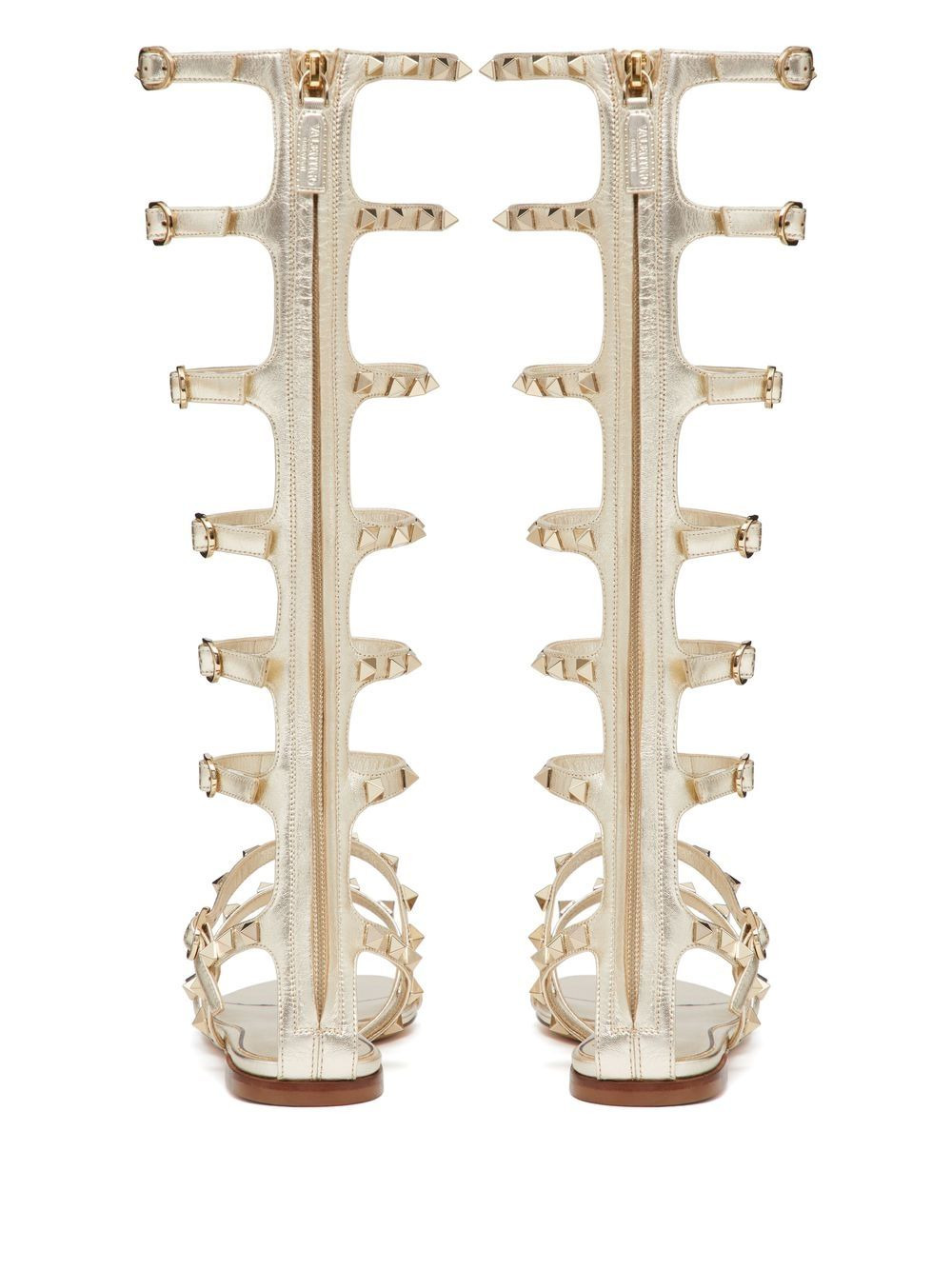 Rockstud metallic gladiator sandals - 3
