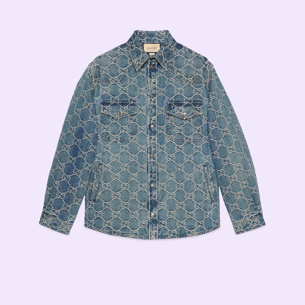 GG jacquard denim shirt - 1