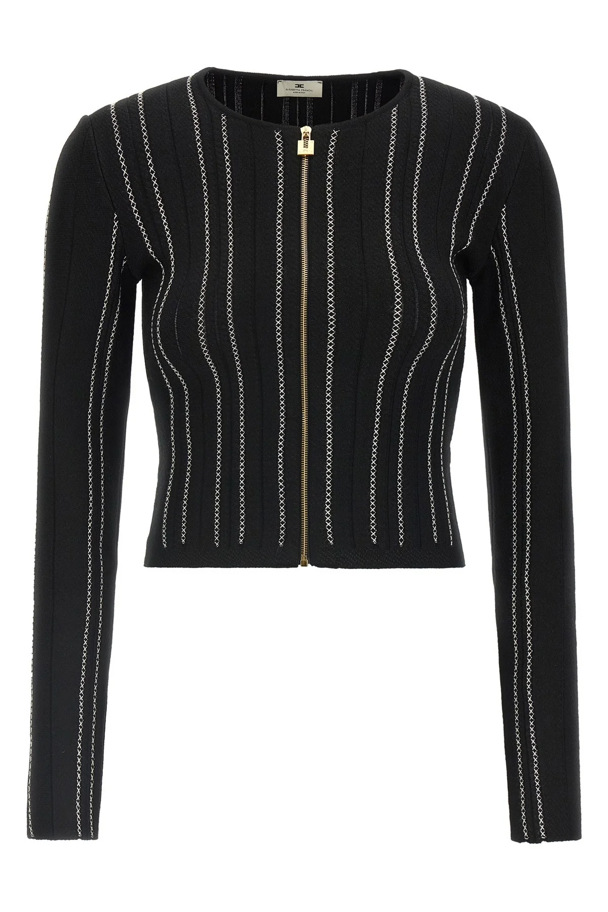 Cropped Knit Cardigan - 1
