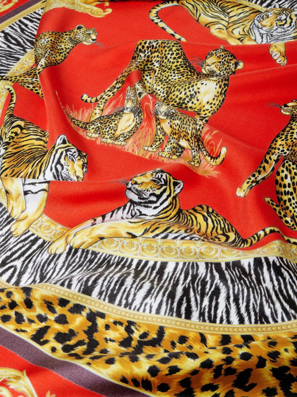 animal-print silk scarf - 2