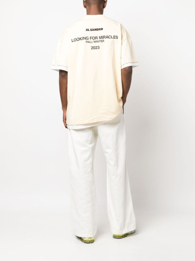 Jil Sander logo-print two-tone T-shirt outlook