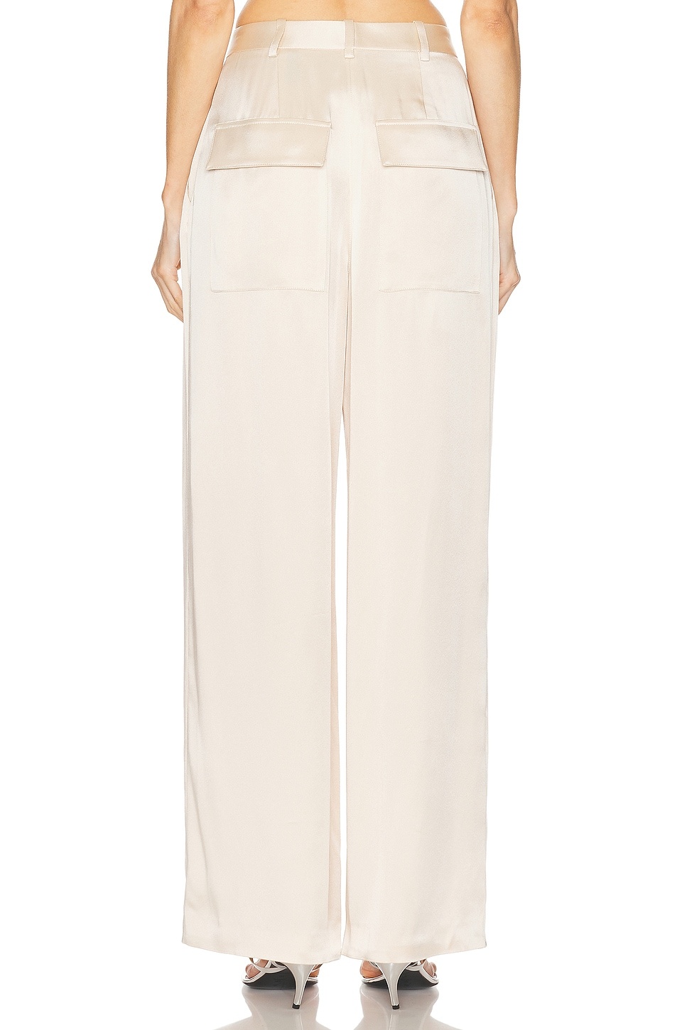 Satin Relaxed Pleated Pant - 4