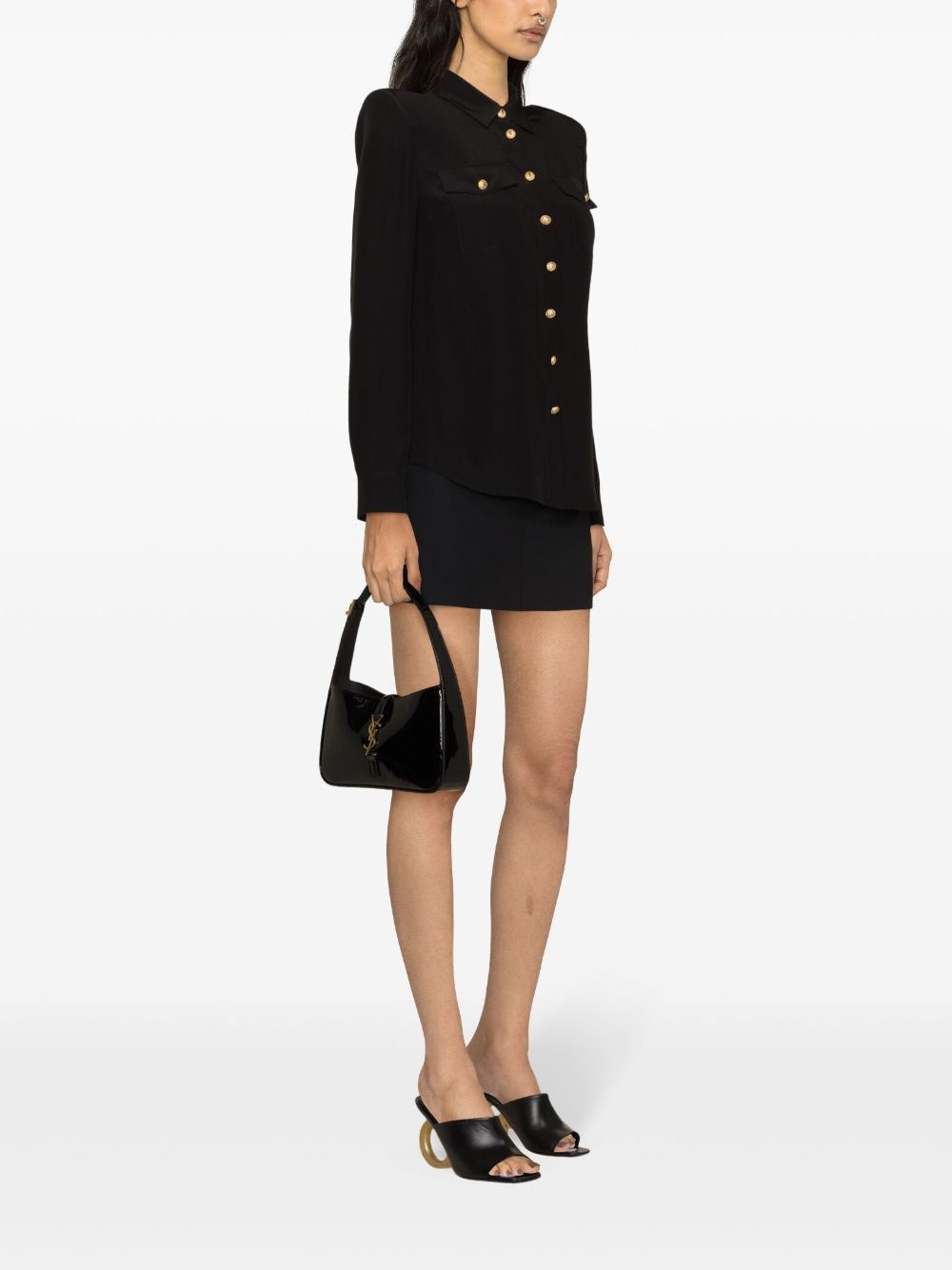long-sleeve silk shirt - 3