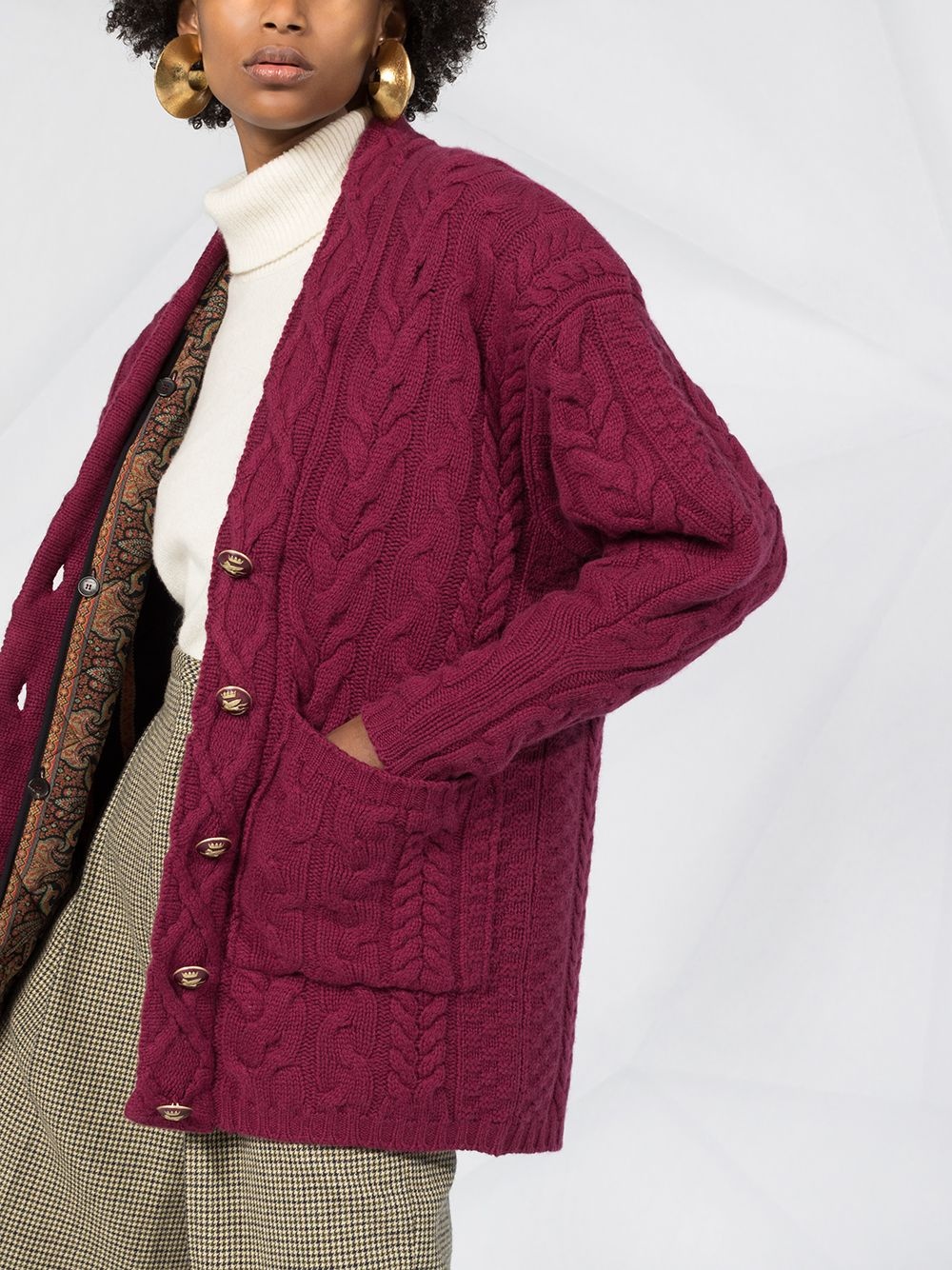 cable-knit cardigan  - 3