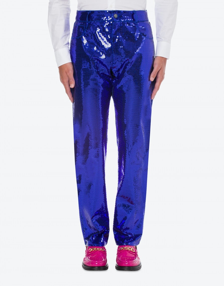 GABARDINE TROUSERS WITH SEQUINS - 2