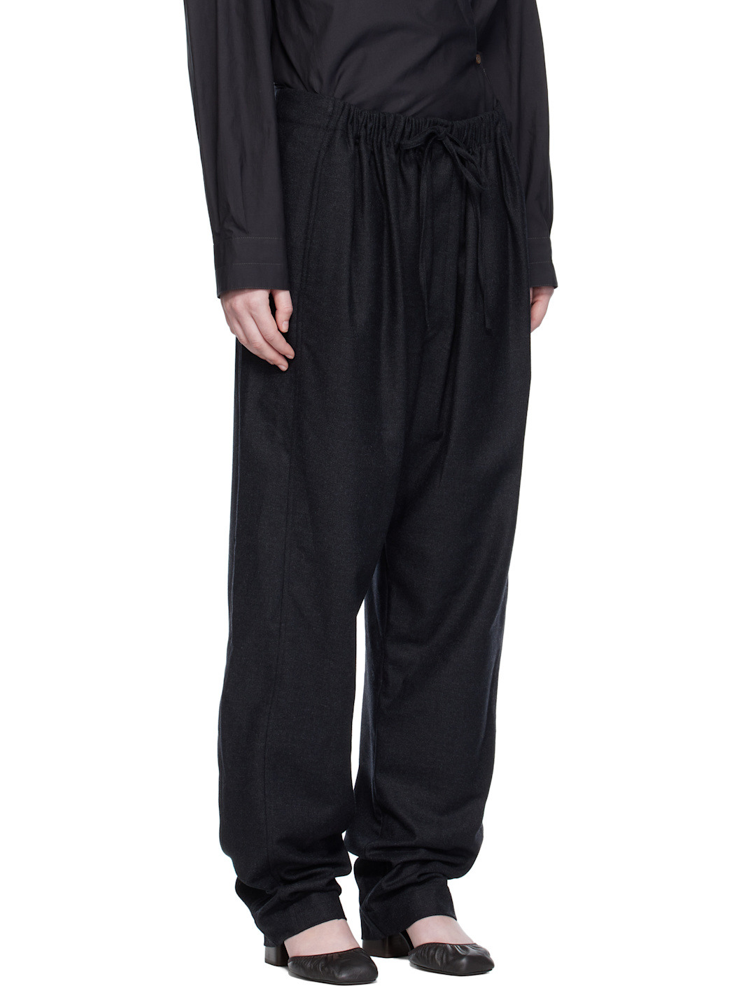 Gray Drawstring Trousers - 2