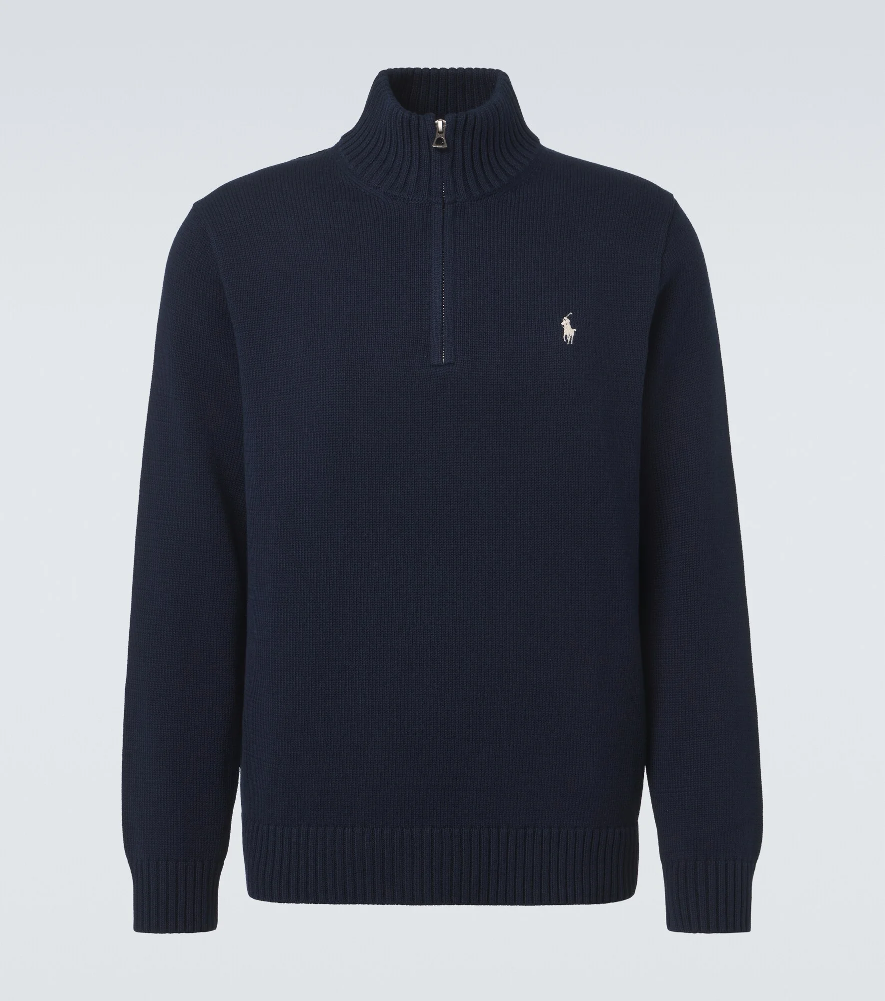 Cotton half-zip sweater - 1