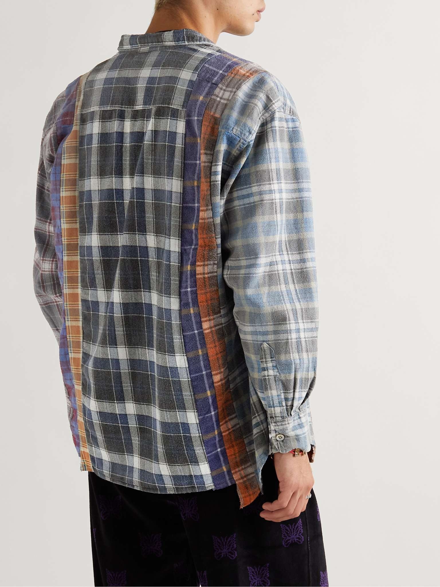 7 Cuts Panelled Checked Cotton-Flannel Shirt - 4