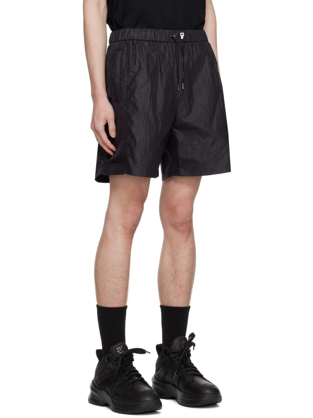 Black Drawstring Shorts - 2
