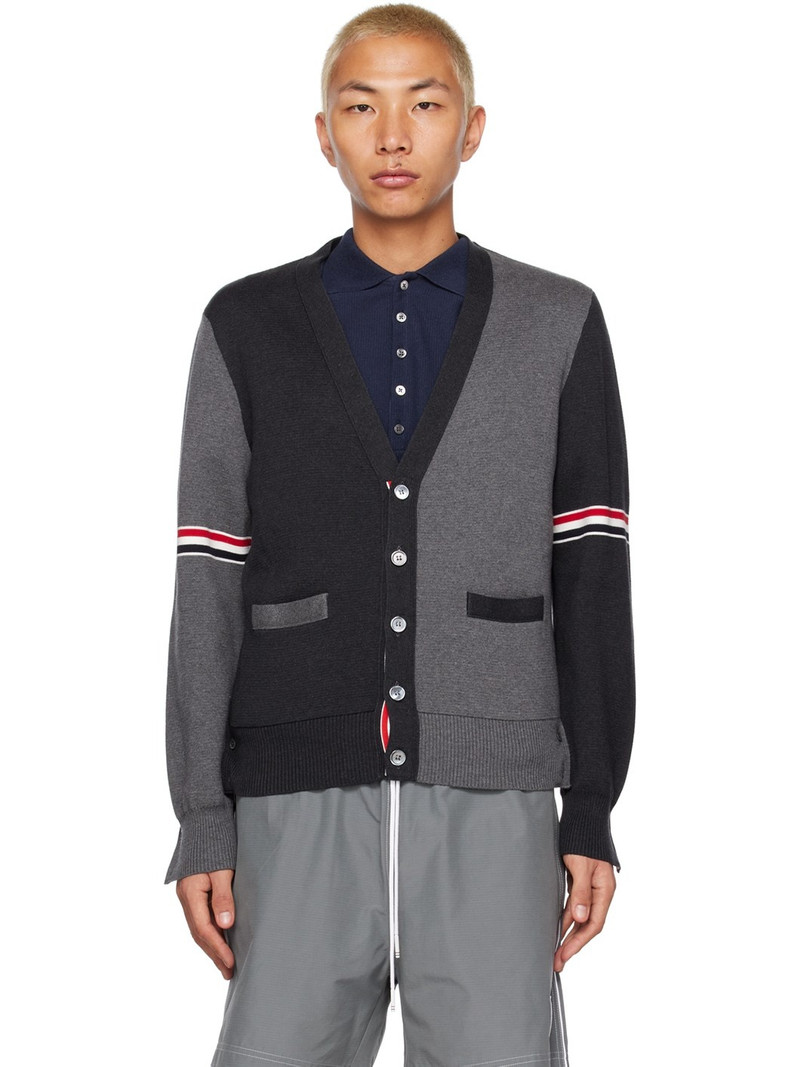 Gray Colorblocked Cardigan 1