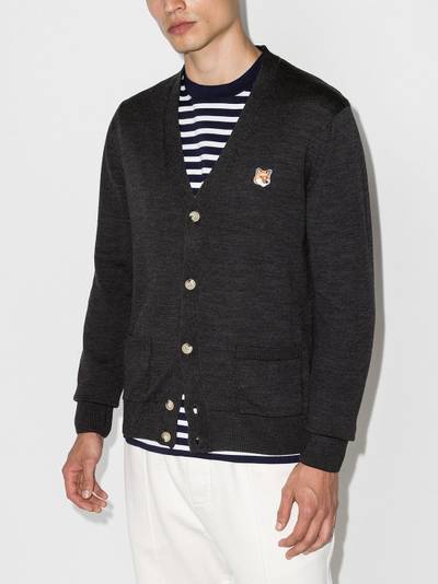 Maison Kitsuné fox-patch wool cardigan outlook