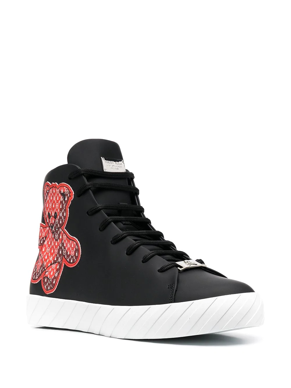 high top teddy patch sneakers - 2