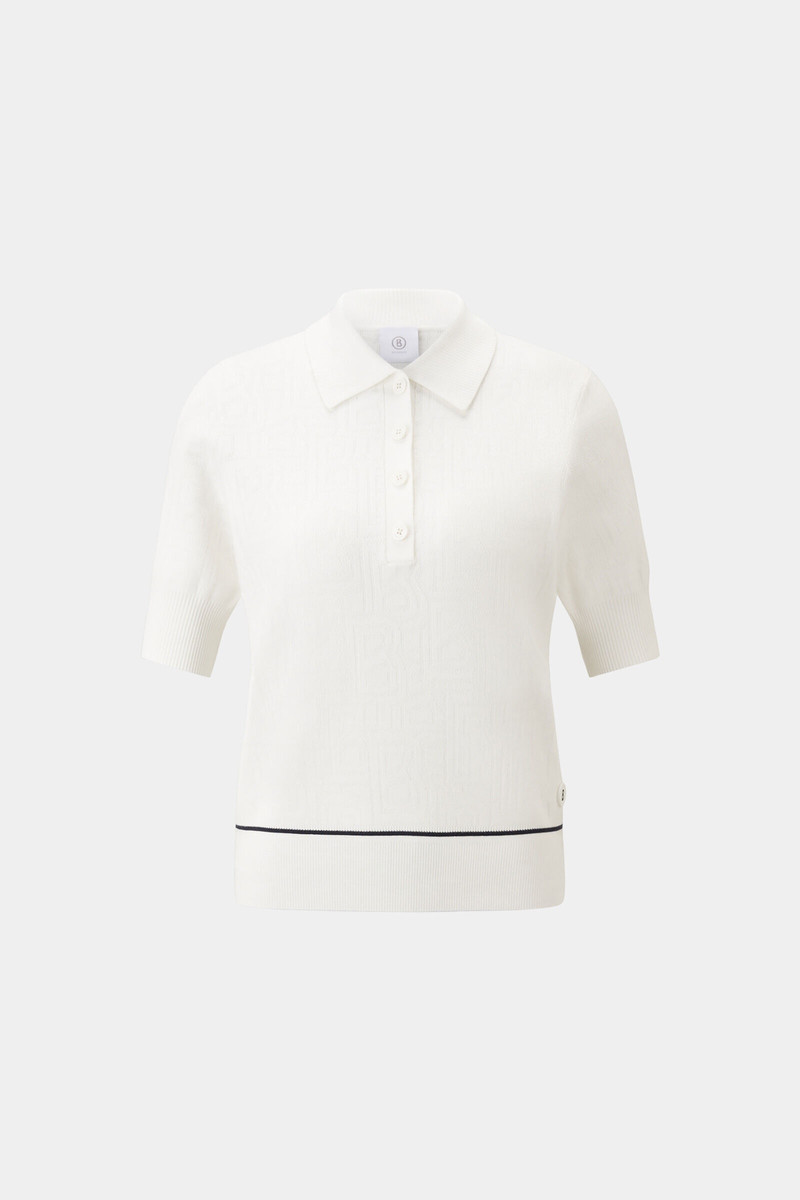 Maia knitted polo shirt in Off-white 1