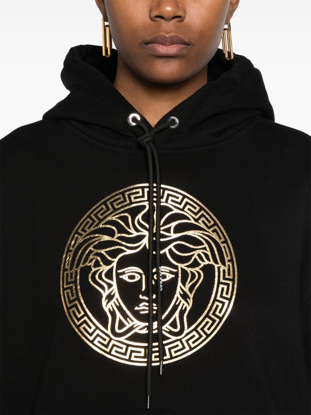 Medusa-print cotton hoodie - 5