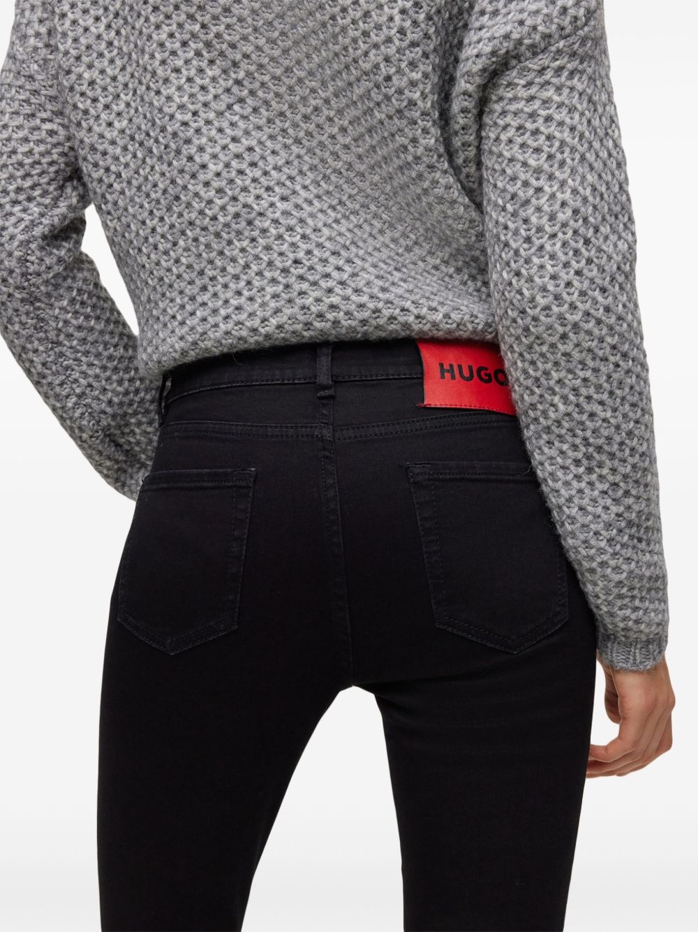 slim cut cotton trousers - 5