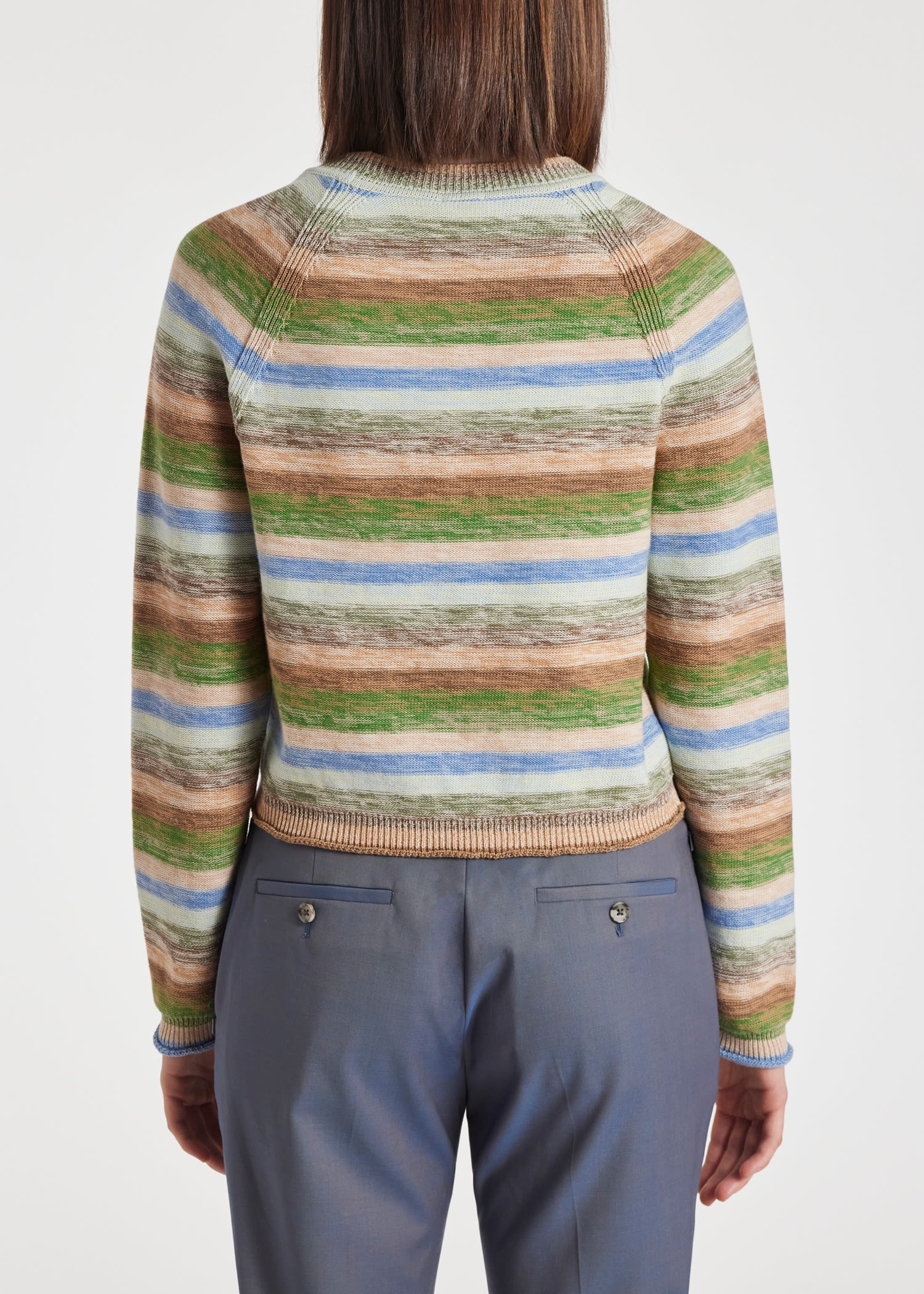 Green Space Dye Crew Neck Sweater - 4