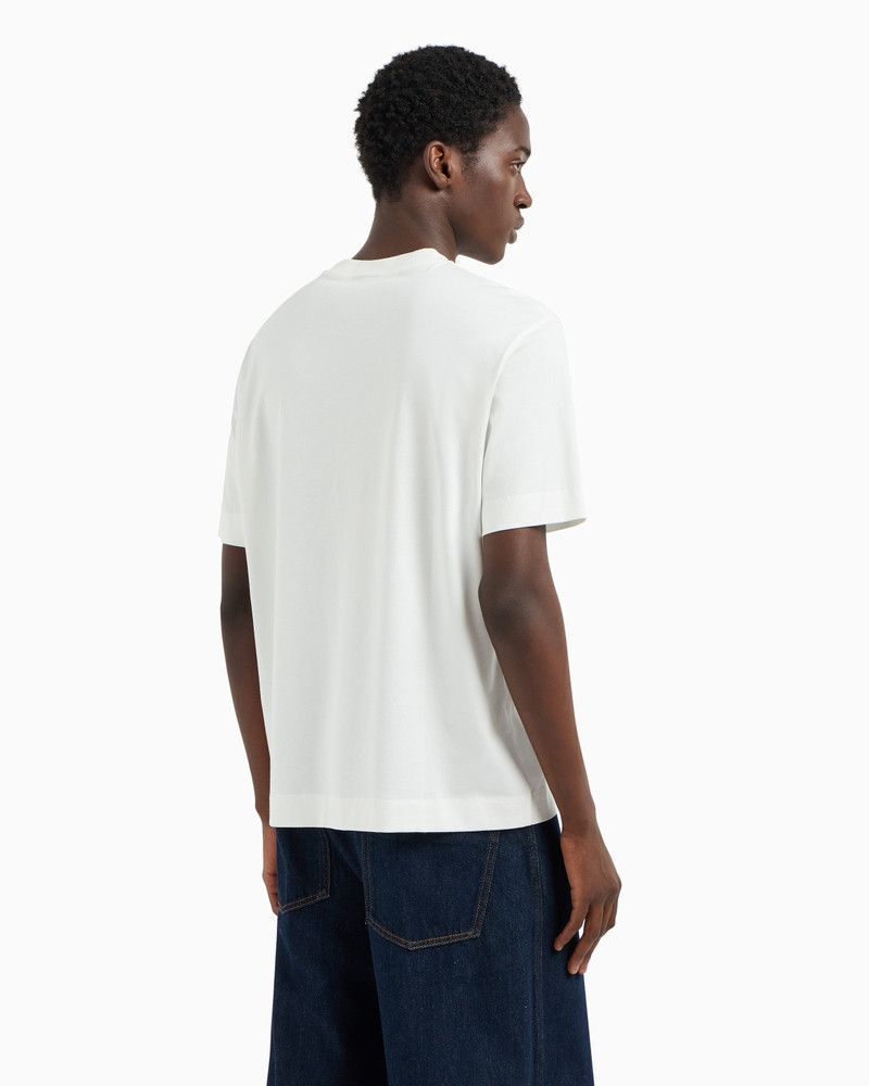 JERSEY T-SHIRT WITH CONTOURED EAGLE FLOCKED PRINT 3