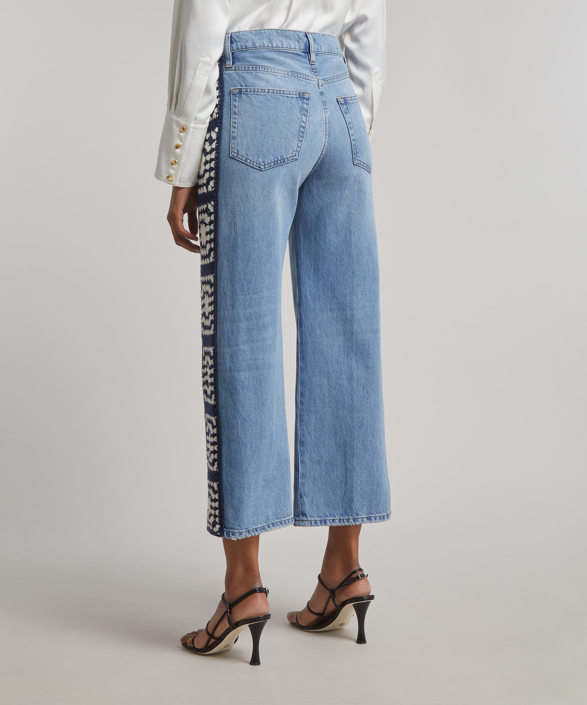 Le Jane Crop Crochet Jeans in Baines Clean - 4