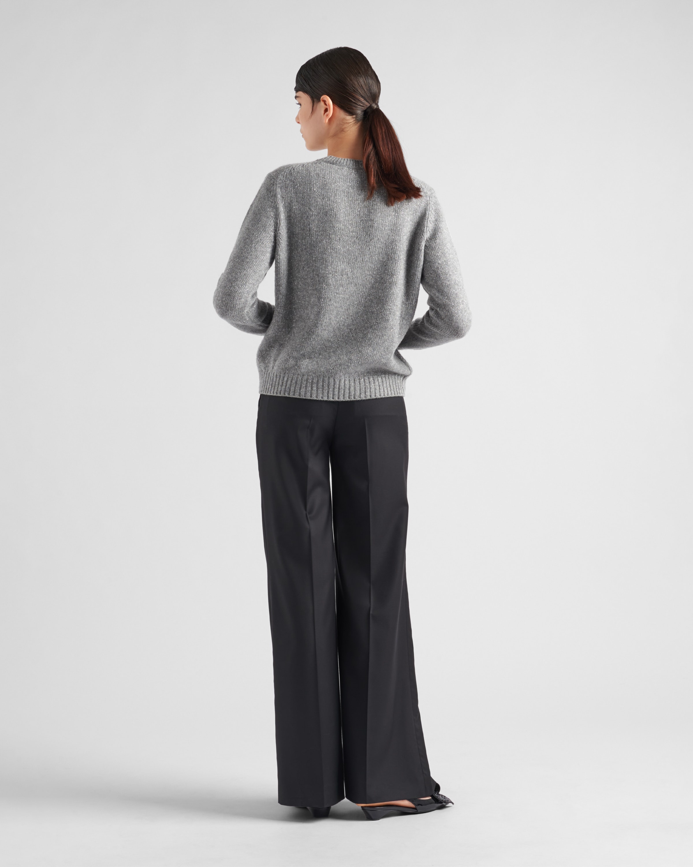 Wool, cashmere and lamé crew-neck sweater - 5
