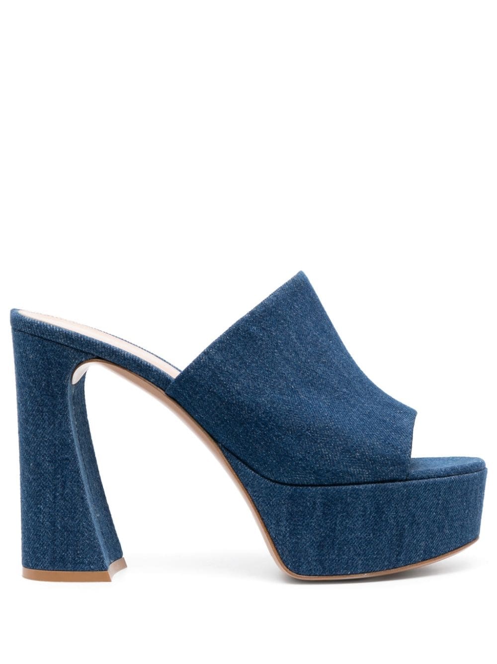 130mm platform denim mules - 1