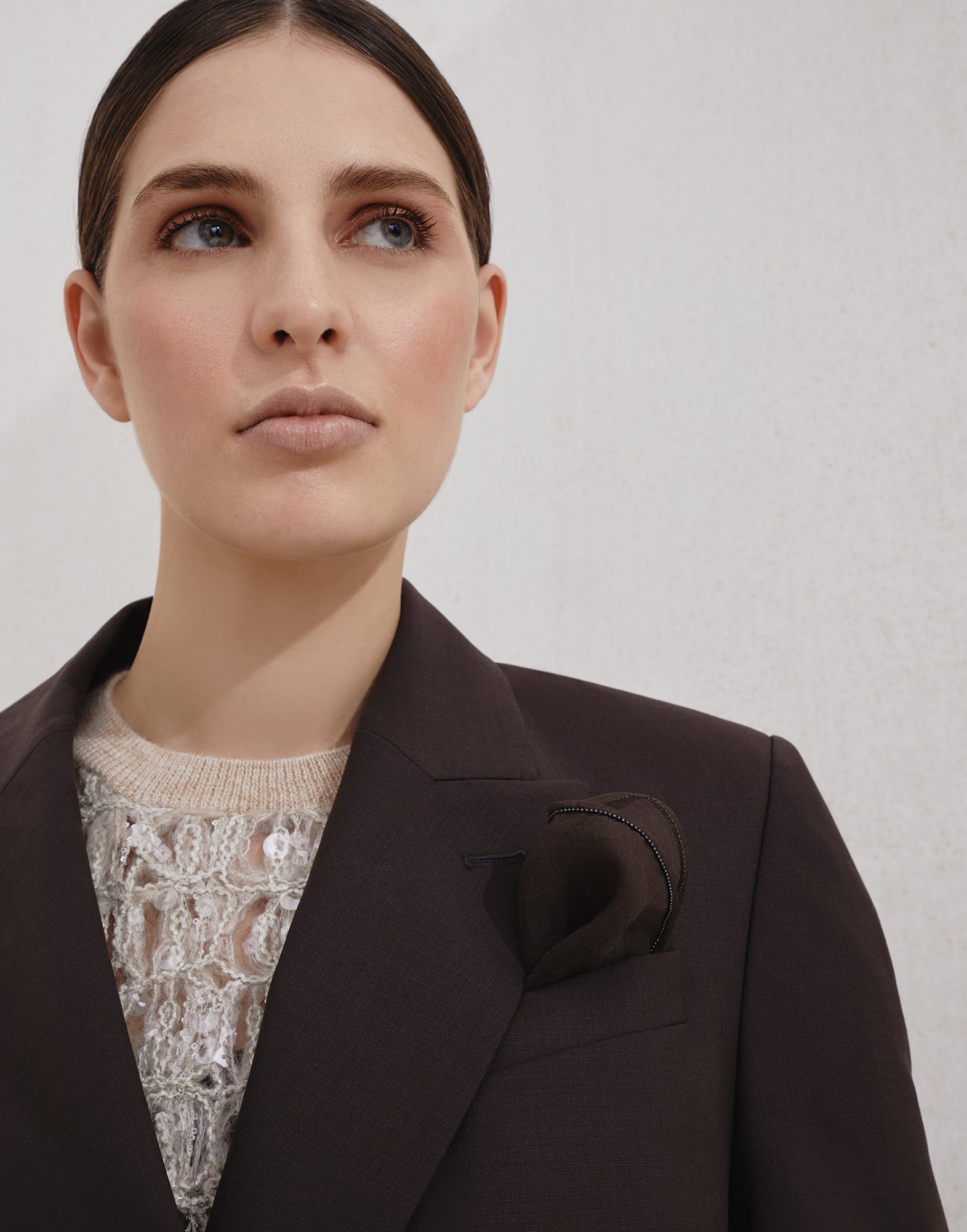 Tropical luxury wool blazer with monili - 3