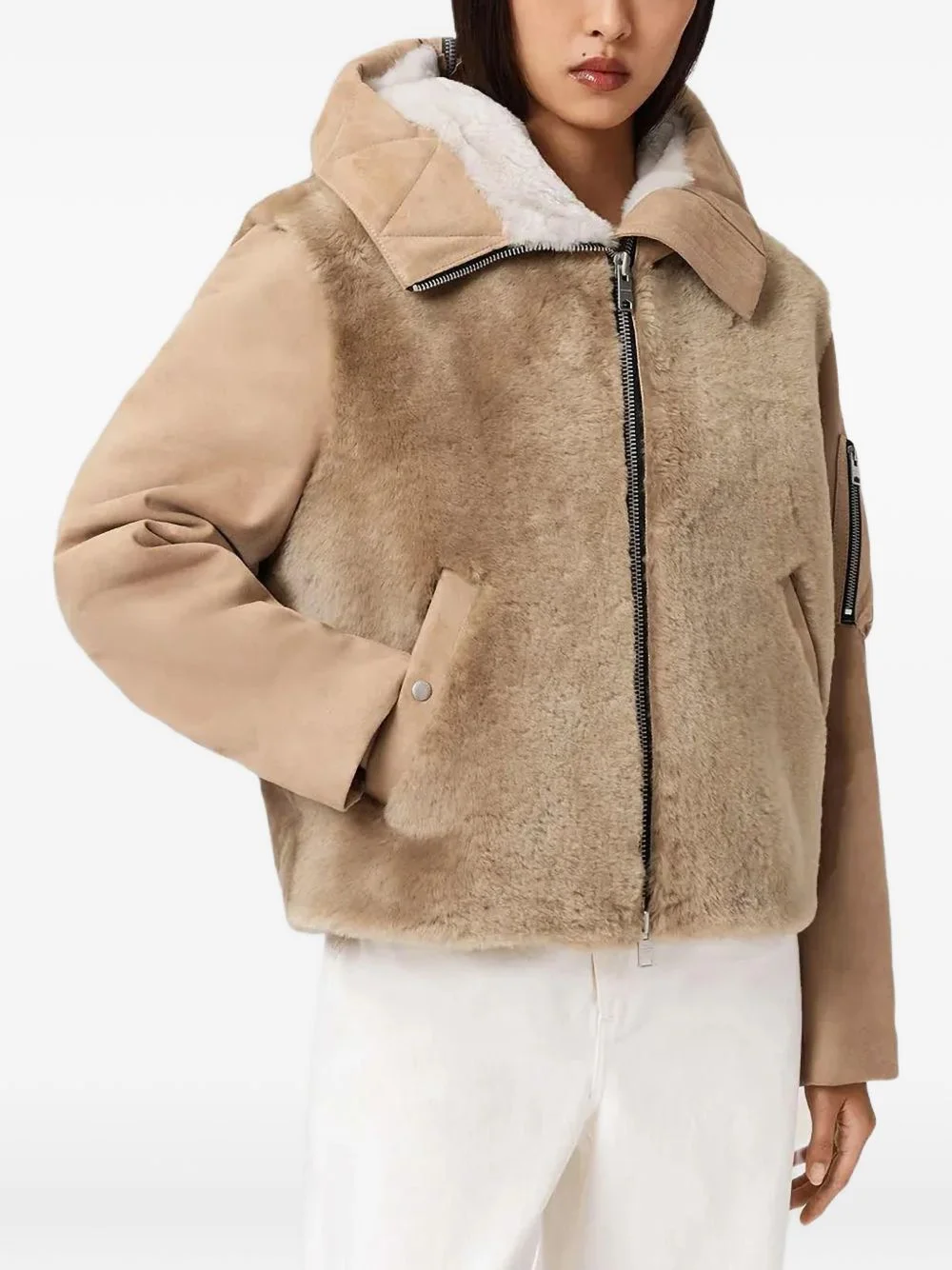Dexter collared shearling jacket - 1