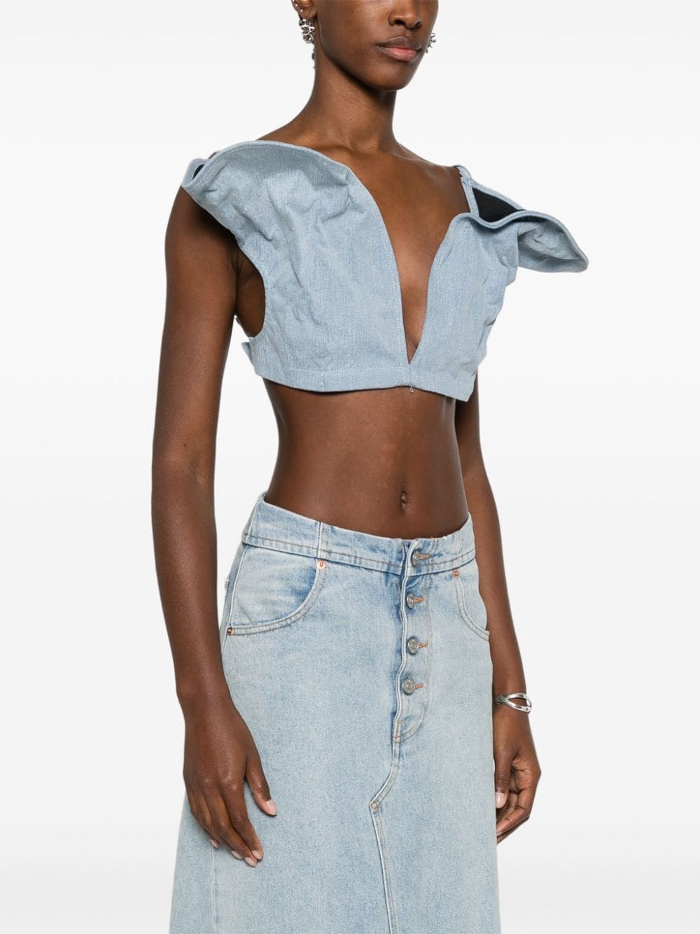 denim crop top - 3
