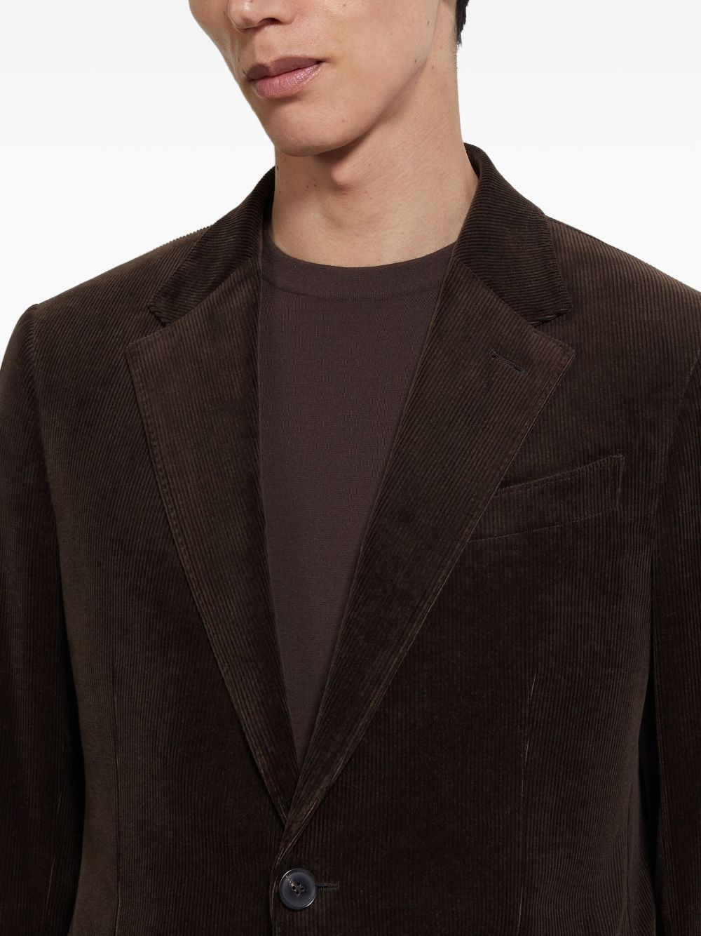 corduroy single-breasted blazer - 5