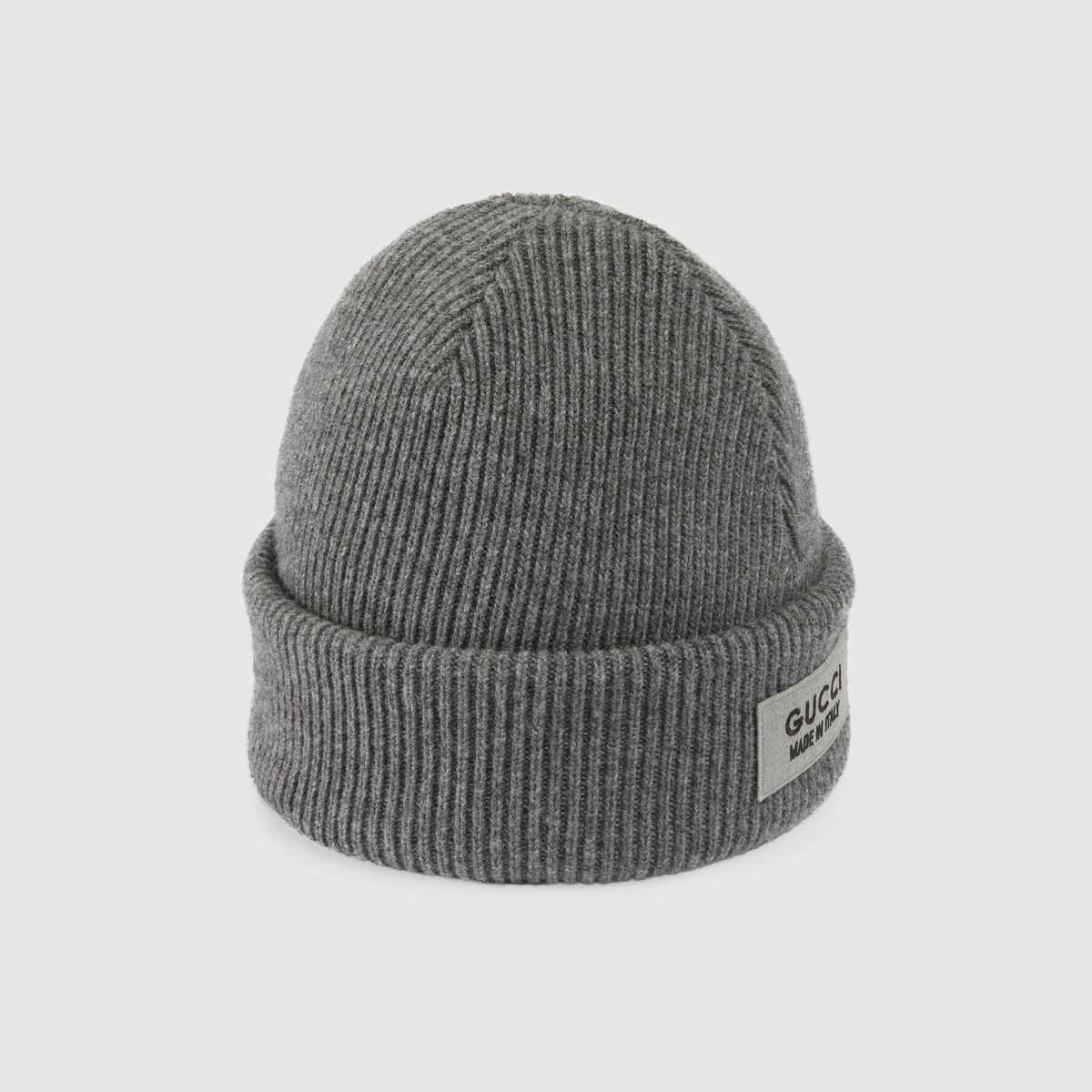 Knit wool hat with patch - 1